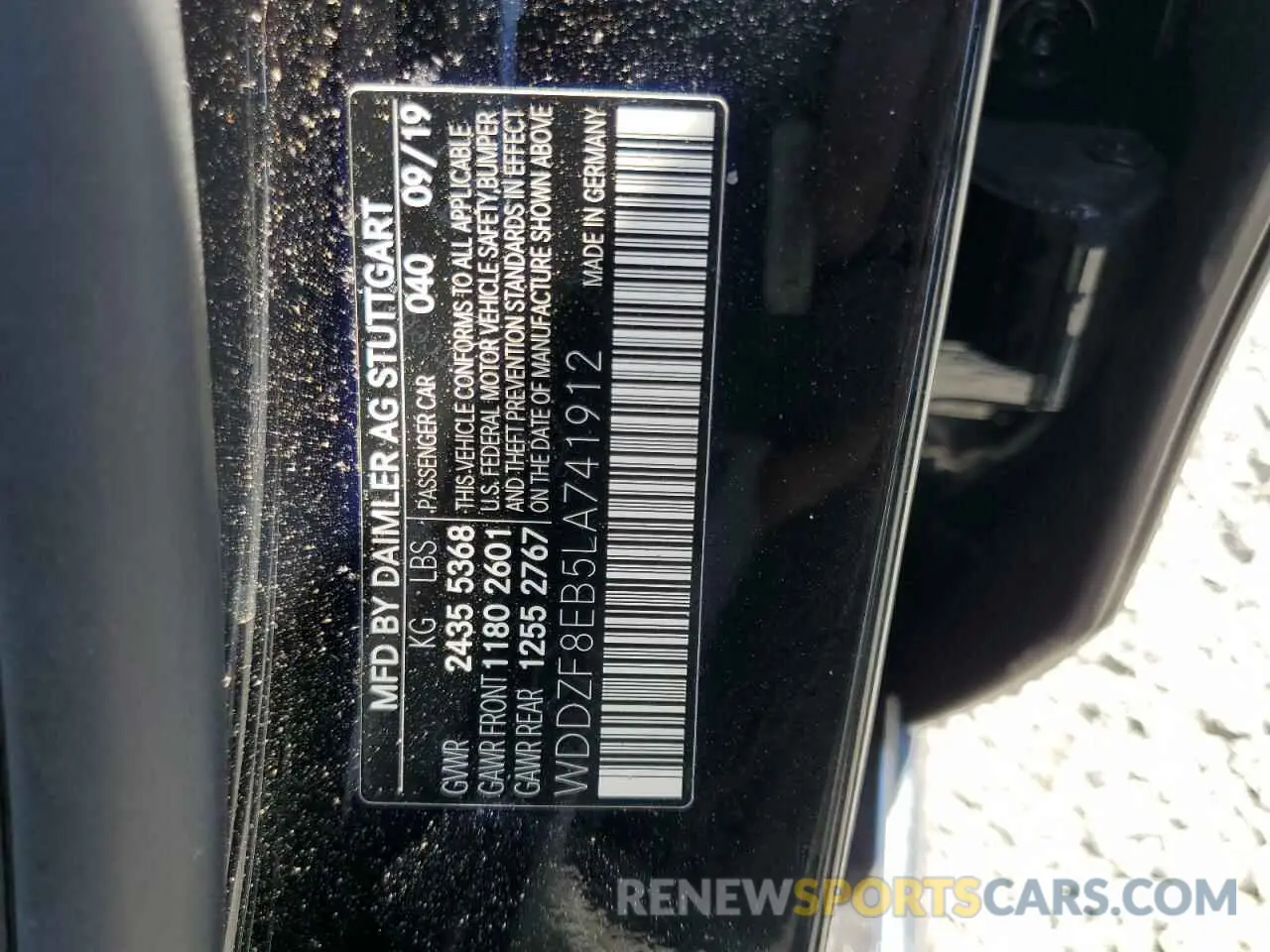 14 Photograph of a damaged car WDDZF8EB5LA741912 MERCEDES-BENZ E-CLASS 2020