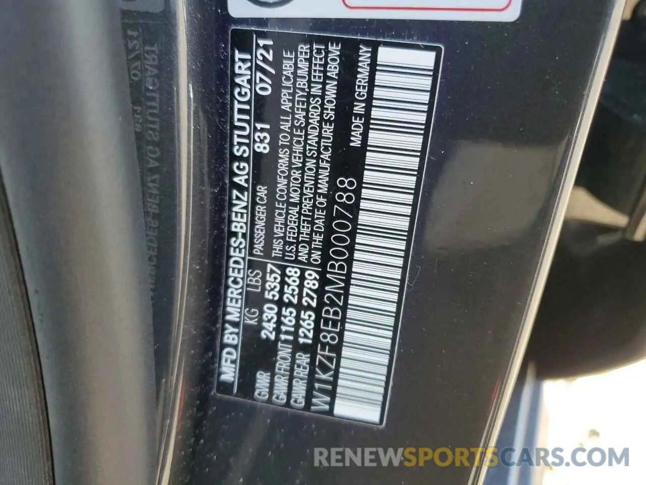 12 Photograph of a damaged car W1KZF8EB2MB000788 MERCEDES-BENZ E-CLASS 2021