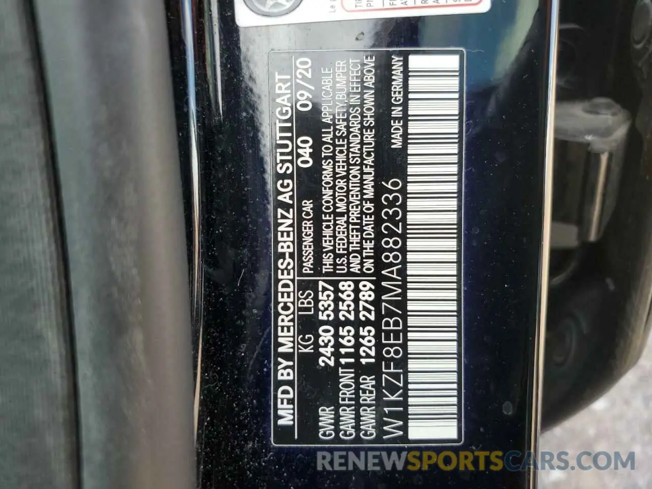13 Photograph of a damaged car W1KZF8EB7MA882336 MERCEDES-BENZ E-CLASS 2021