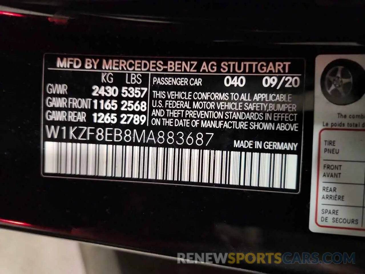 12 Photograph of a damaged car W1KZF8EB8MA883687 MERCEDES-BENZ E-CLASS 2021