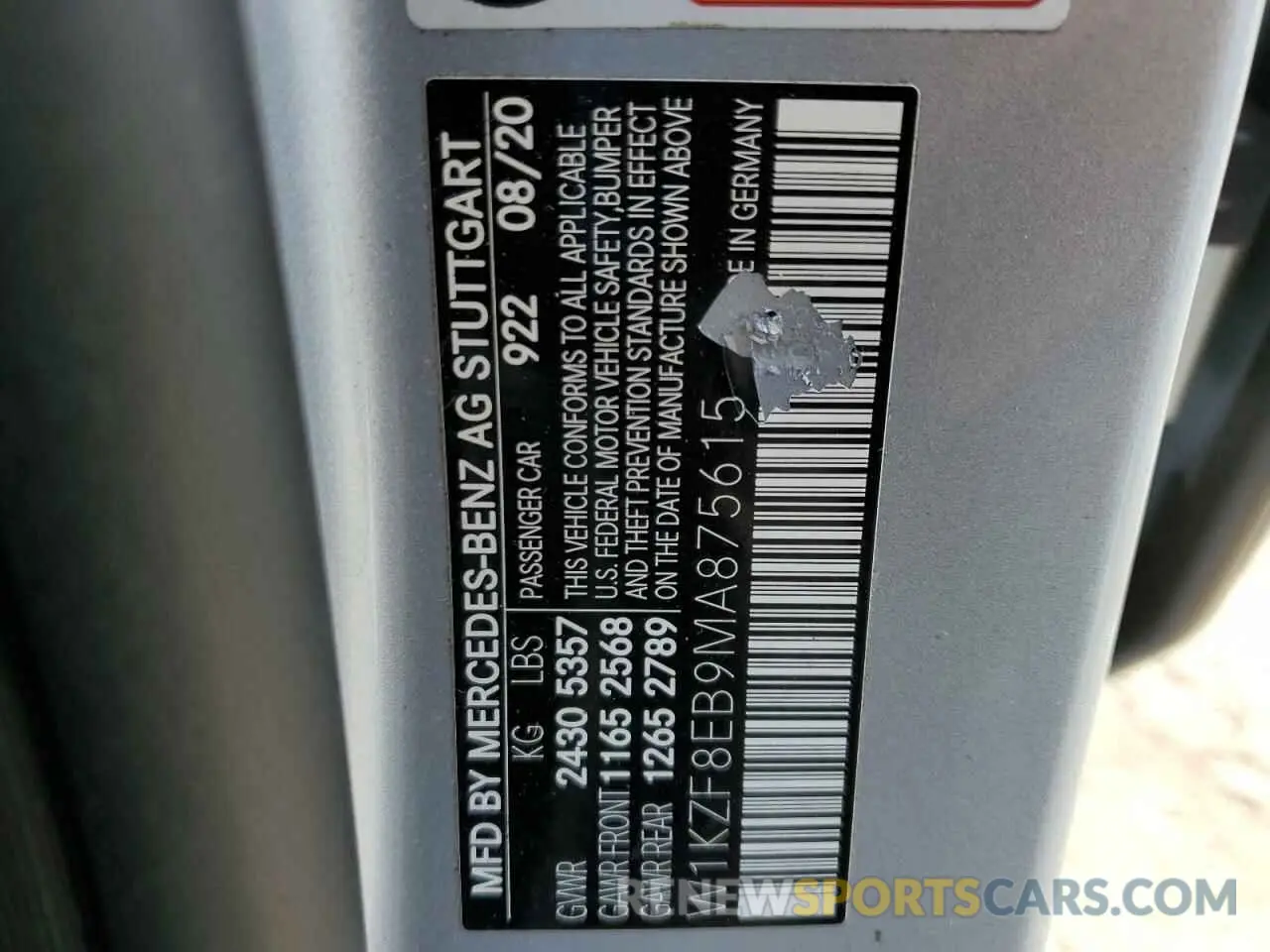 12 Photograph of a damaged car W1KZF8EB9MA875615 MERCEDES-BENZ E-CLASS 2021