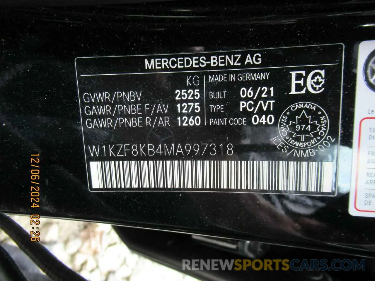 10 Photograph of a damaged car W1KZF8KB4MA997318 MERCEDES-BENZ E-CLASS 2021