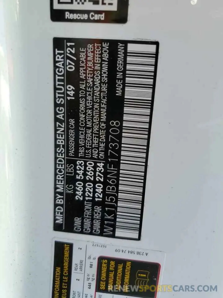 13 Photograph of a damaged car W1K1J5JB6NF173708 MERCEDES-BENZ E-CLASS 2022