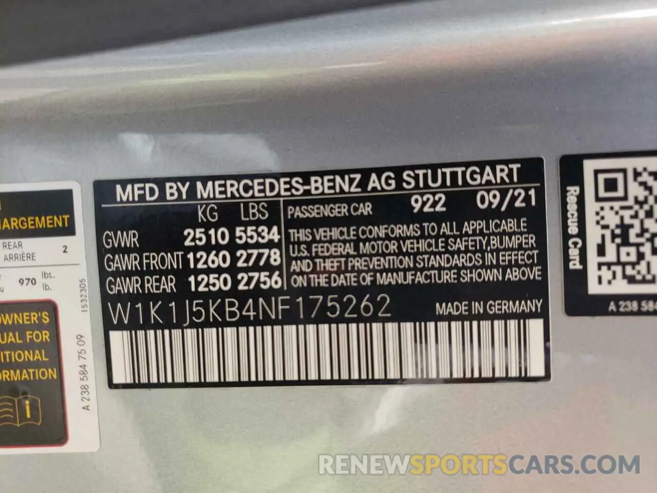 12 Photograph of a damaged car W1K1J5KB4NF175262 MERCEDES-BENZ E-CLASS 2022