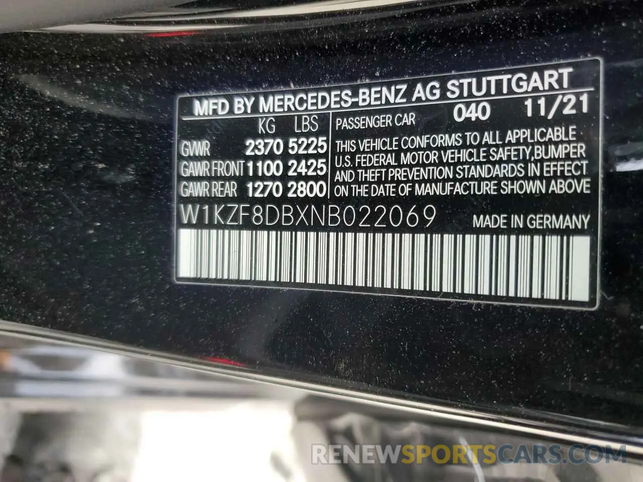 14 Photograph of a damaged car W1KZF8DBXNB022069 MERCEDES-BENZ E-CLASS 2022