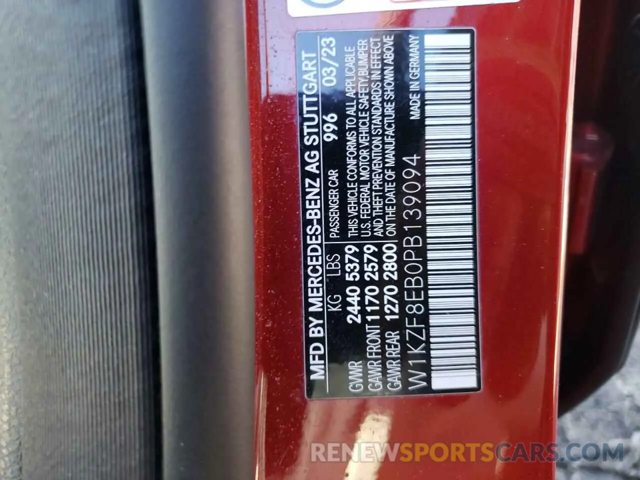 12 Photograph of a damaged car W1KZF8EB0PB139094 MERCEDES-BENZ E-CLASS 2023