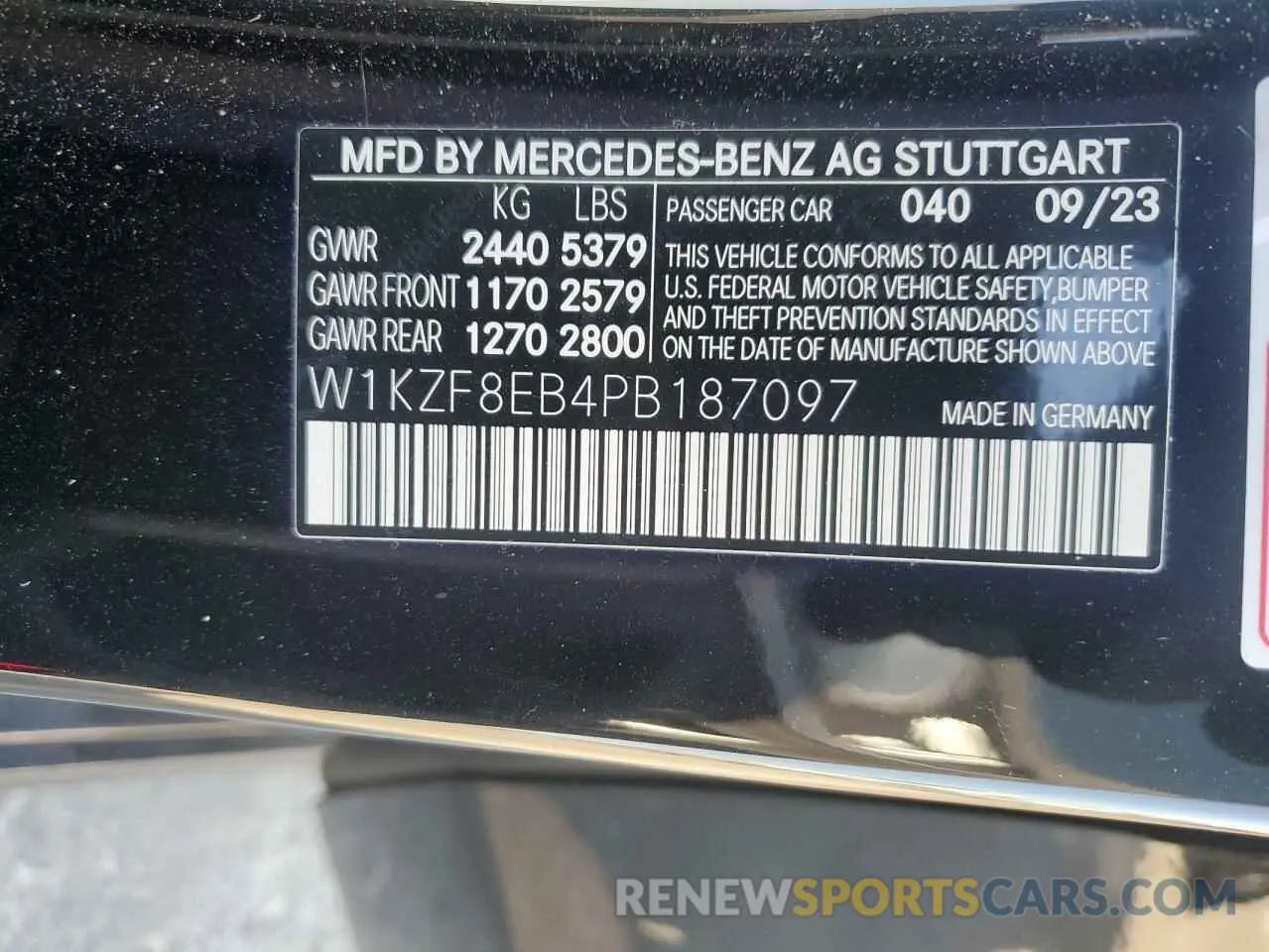 12 Photograph of a damaged car W1KZF8EB4PB187097 MERCEDES-BENZ E-CLASS 2023