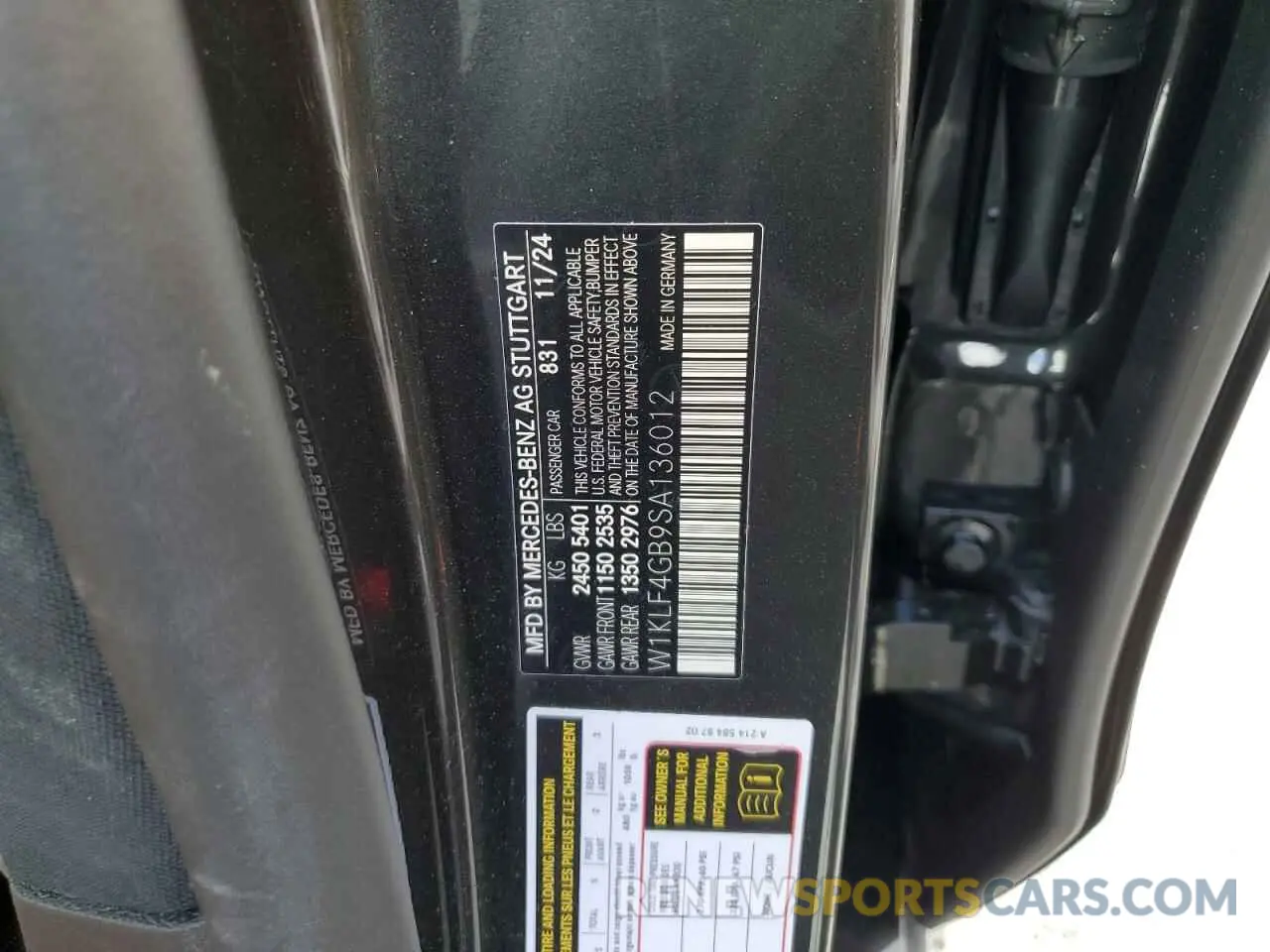 12 Photograph of a damaged car W1KLF4GB9SA136012 MERCEDES-BENZ E-CLASS 2025