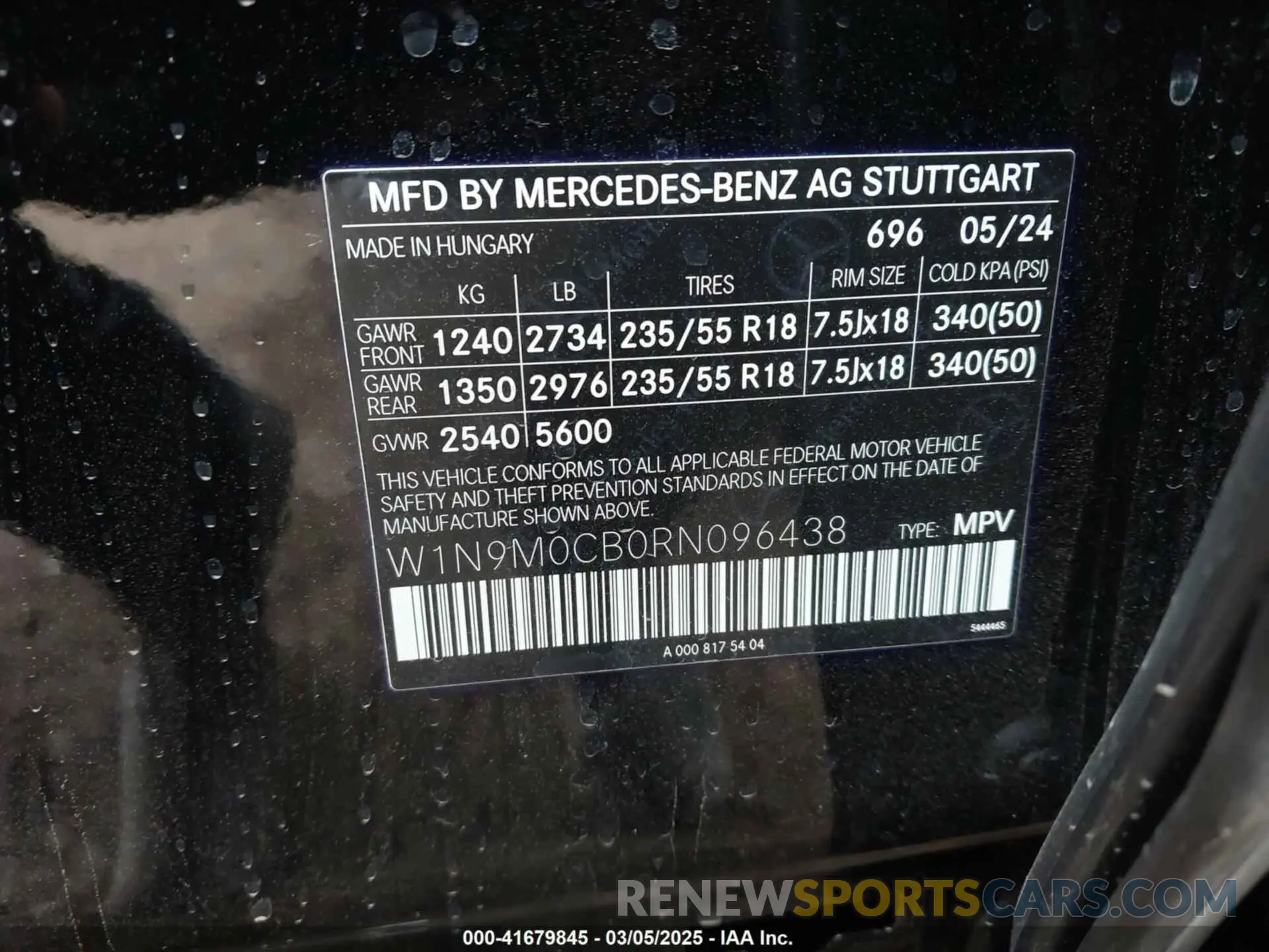 9 Photograph of a damaged car W1N9M0CB0RN096438 MERCEDES-BENZ EQB 2024