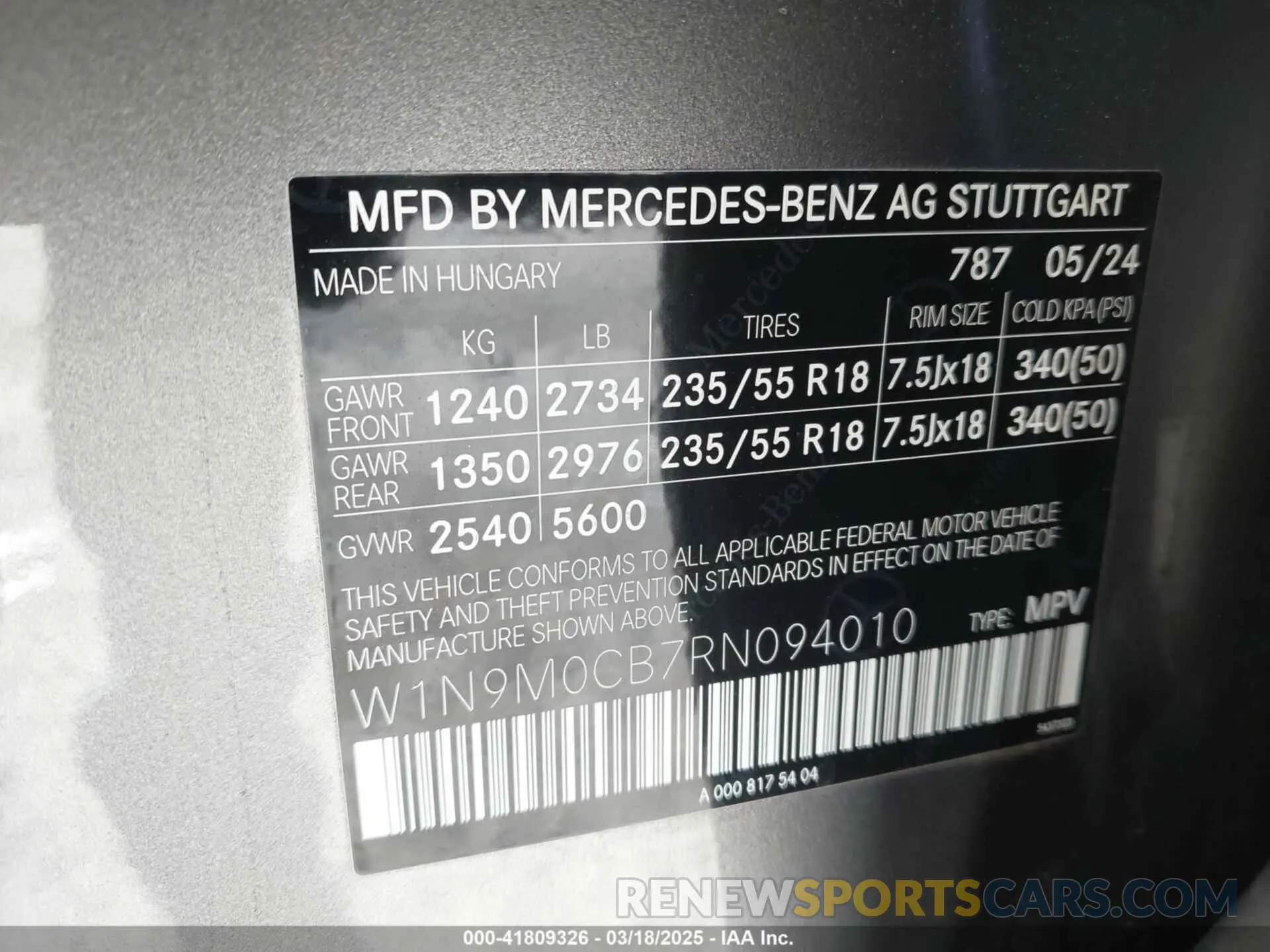 9 Photograph of a damaged car W1N9M0CB7RN094010 MERCEDES-BENZ EQB 2024