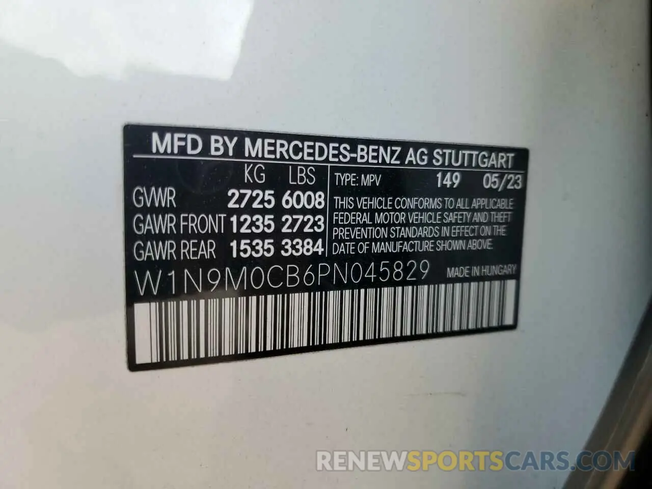 13 Photograph of a damaged car W1N9M0CB6PN045829 MERCEDES-BENZ EQB 250+ 2023
