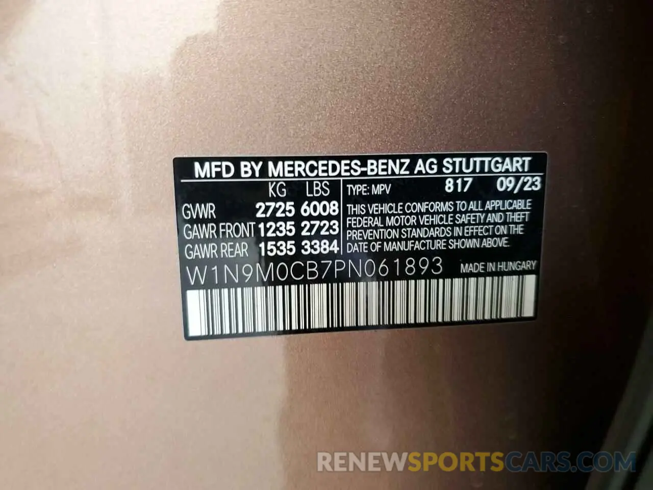 13 Photograph of a damaged car W1N9M0CB7PN061893 MERCEDES-BENZ EQB 250+ 2023
