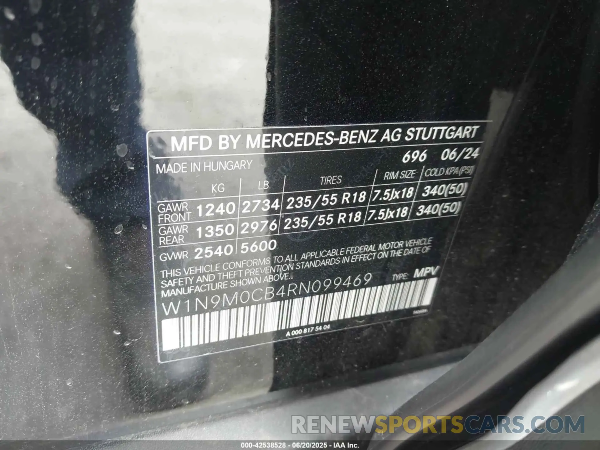 9 Photograph of a damaged car W1N9M0CB4RN099469 MERCEDES-BENZ EQB 250 SUV 2024