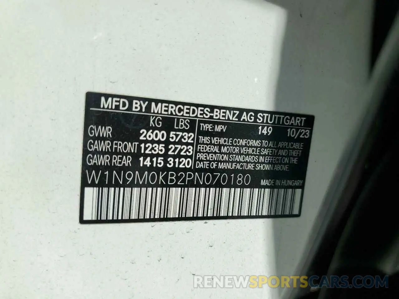 13 Photograph of a damaged car W1N9M0KB2PN070180 MERCEDES-BENZ EQB 300 4M 2023