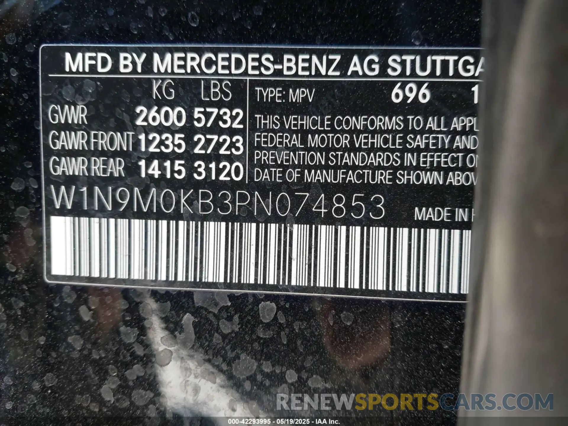 9 Photograph of a damaged car W1N9M0KB3PN074853 MERCEDES-BENZ EQB 300 SUV 2023