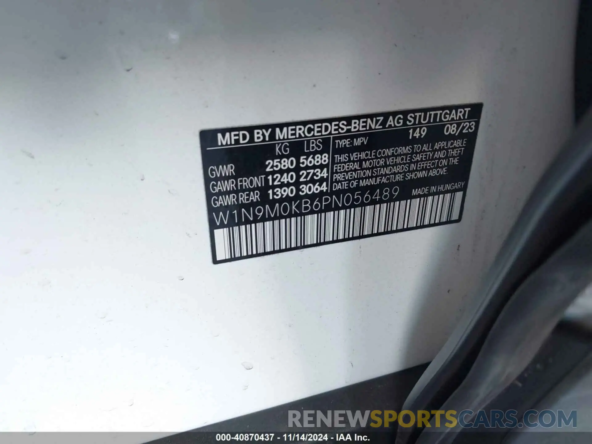 9 Photograph of a damaged car W1N9M0KB6PN056489 MERCEDES-BENZ EQB 300 SUV 2023