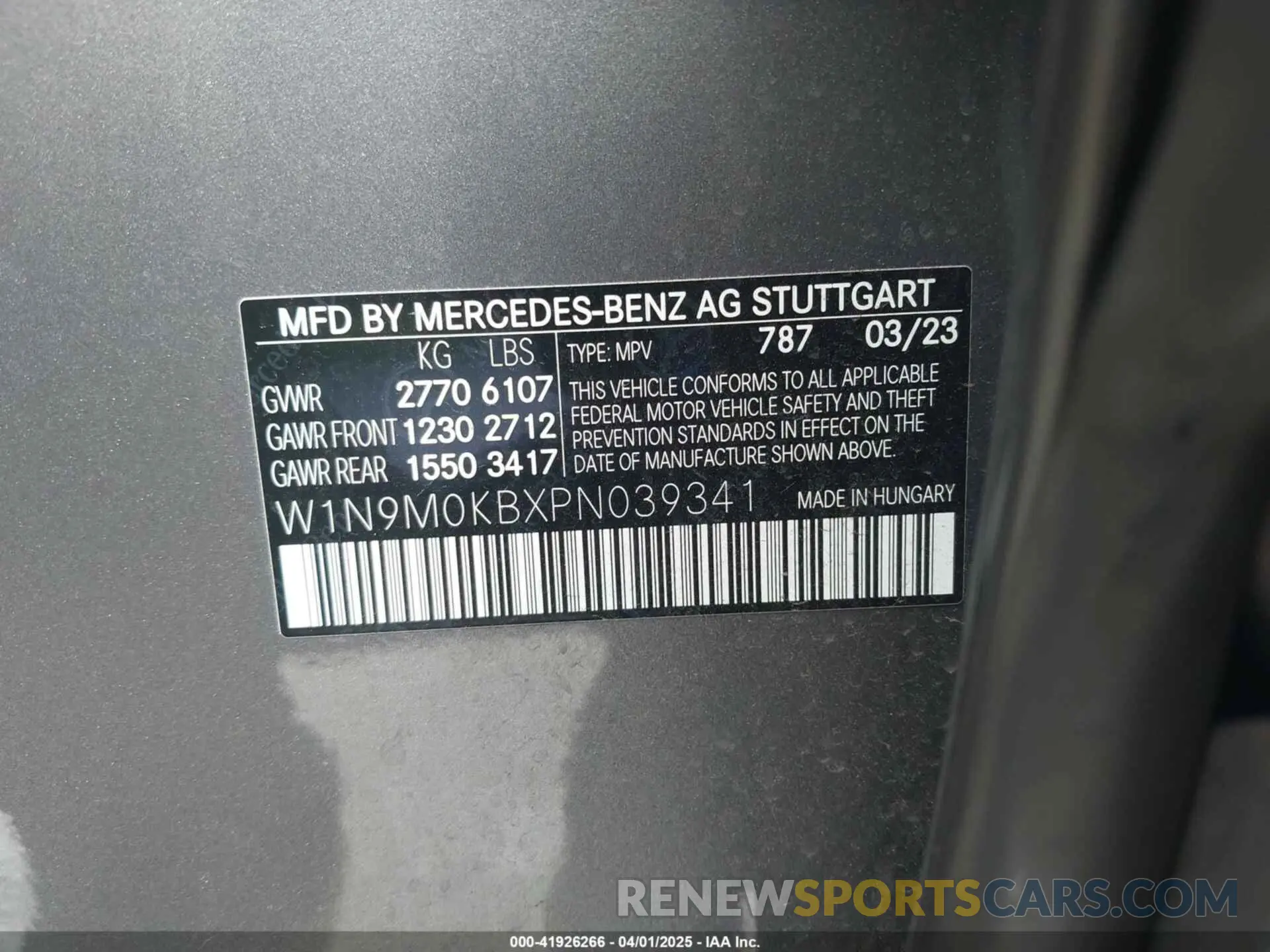 9 Photograph of a damaged car W1N9M0KBXPN039341 MERCEDES-BENZ EQB 300 SUV 2023
