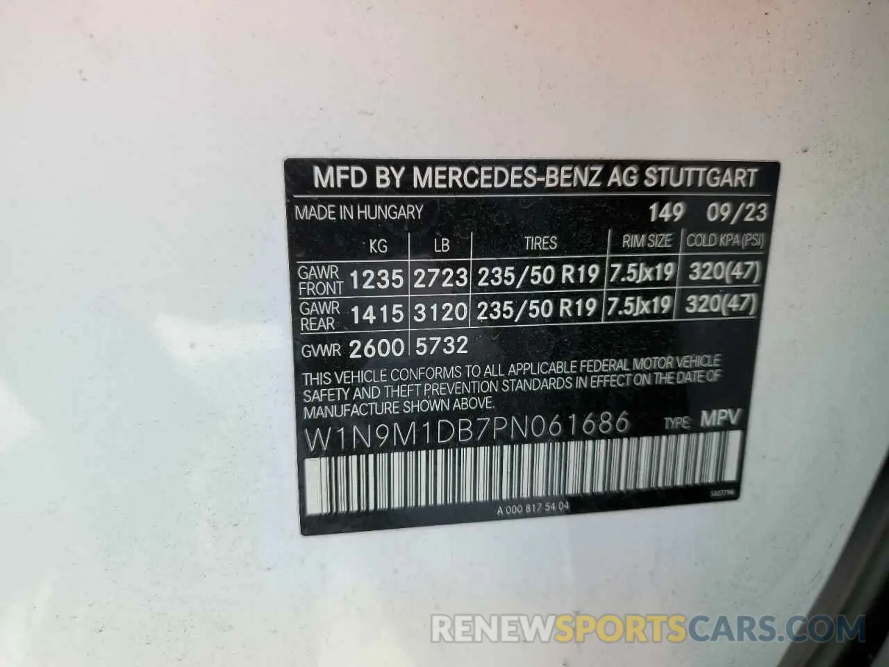 14 Photograph of a damaged car W1N9M1DB7PN061686 MERCEDES-BENZ EQB 350 4M 2023