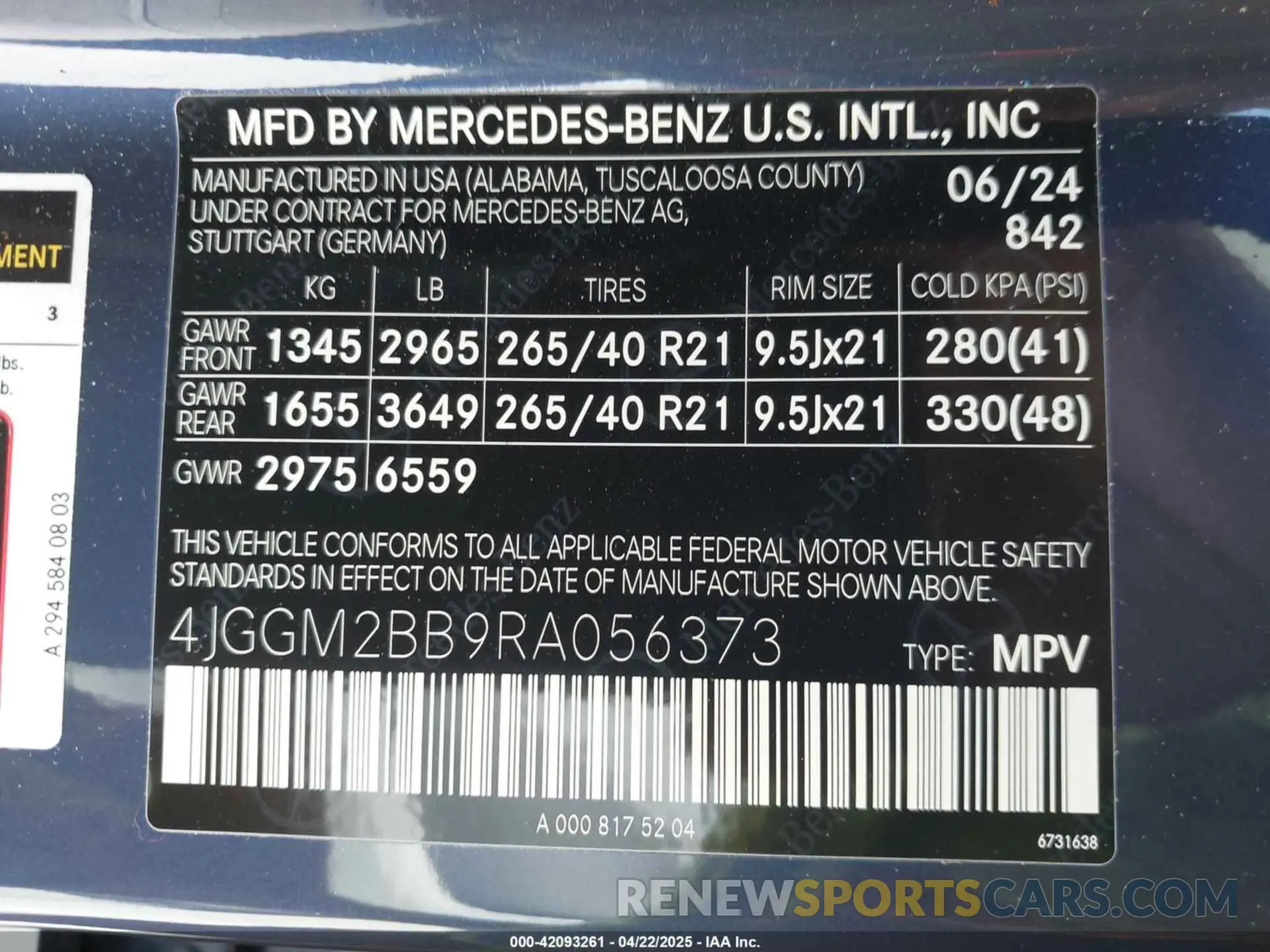 9 Photograph of a damaged car 4JGGM2BB9RA056373 MERCEDES-BENZ EQE 350+ SUV 2024