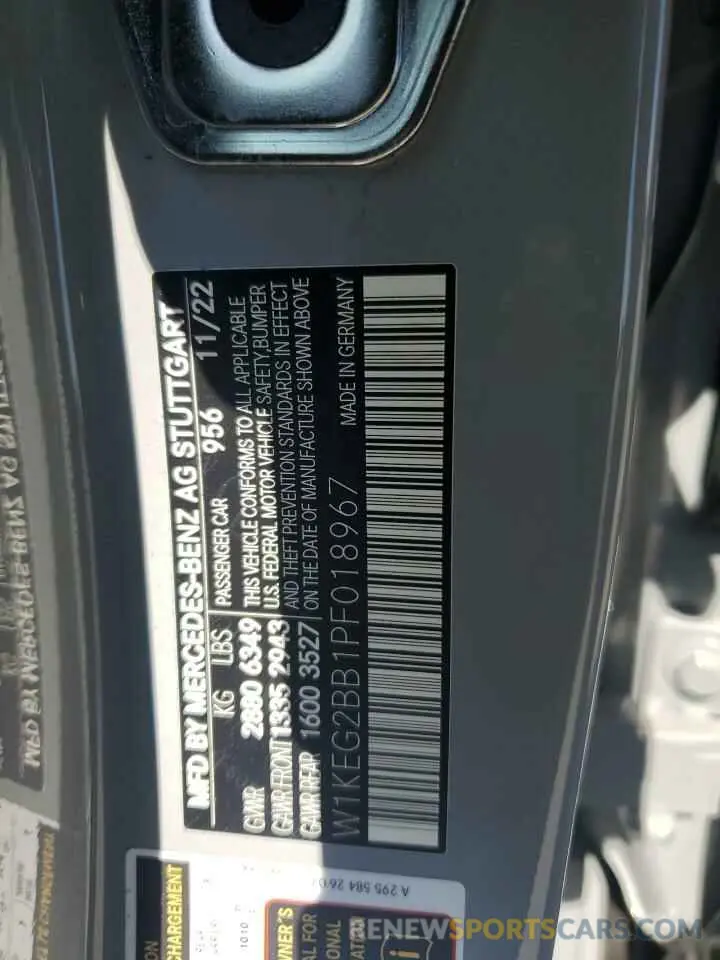 12 Photograph of a damaged car W1KEG2BB1PF018967 MERCEDES-BENZ EQE SEDAN 2023