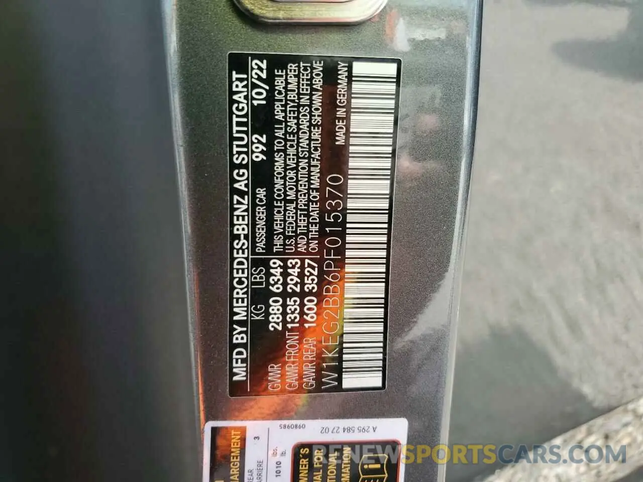 12 Photograph of a damaged car W1KEG2BB6PF015370 MERCEDES-BENZ EQE SEDAN 2023