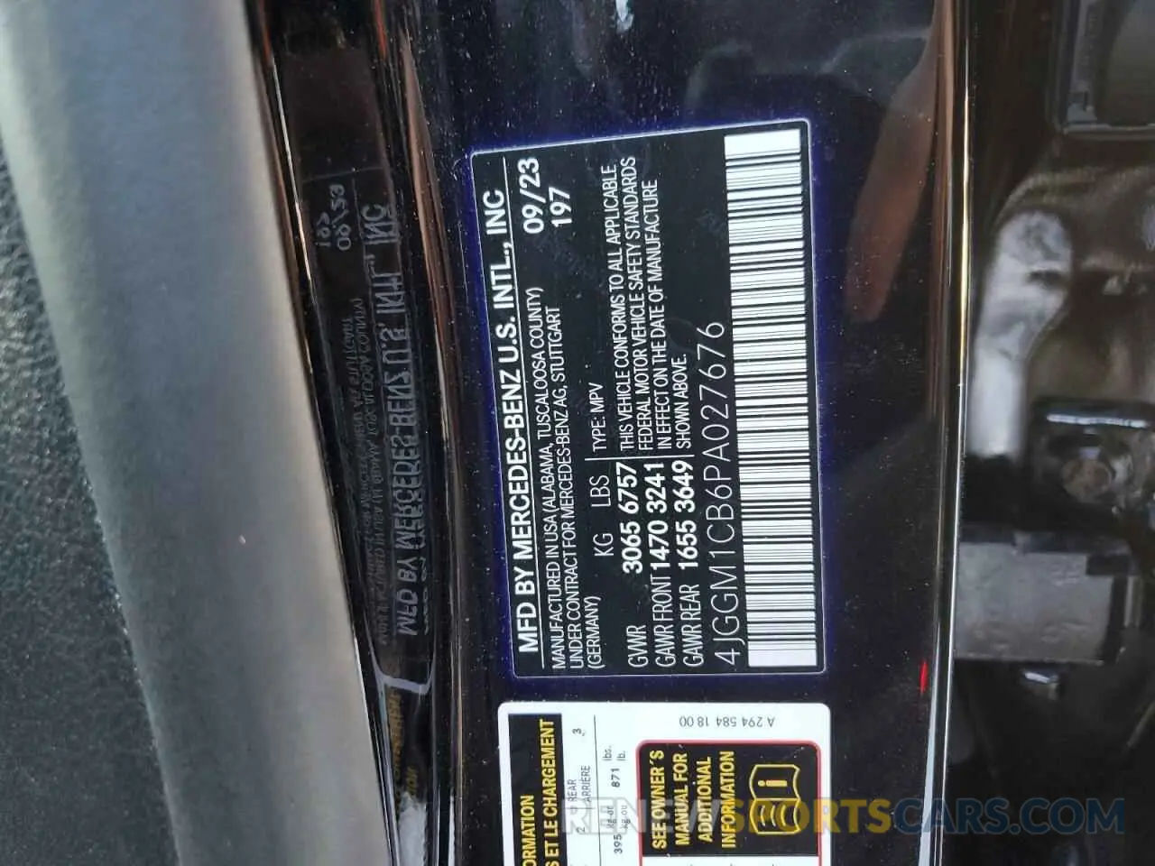 12 Photograph of a damaged car 4JGGM1CB6PA027676 MERCEDES-BENZ EQE SUV 35 2023