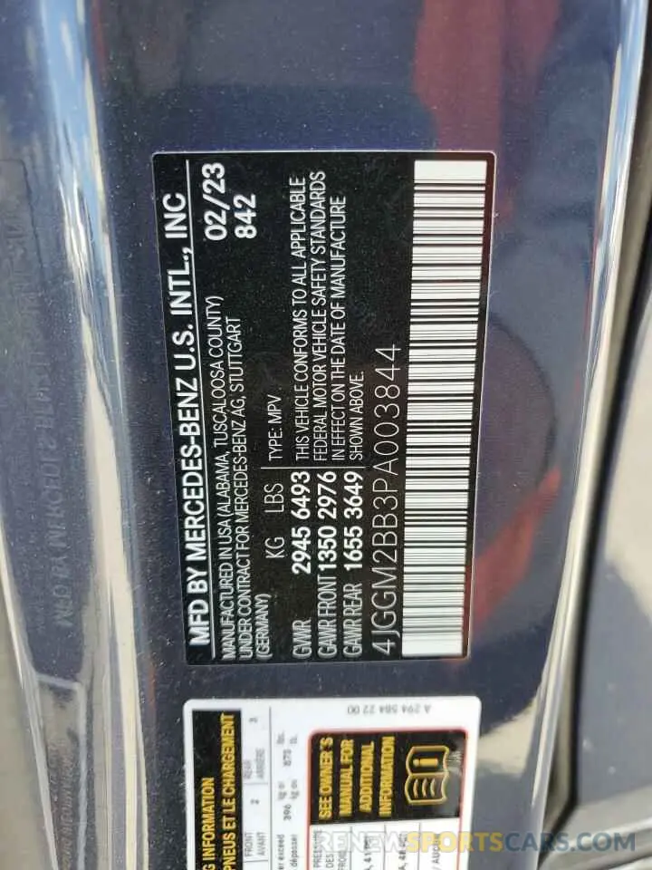 14 Photograph of a damaged car 4JGGM2BB3PA003844 MERCEDES-BENZ EQE SUV 35 2023