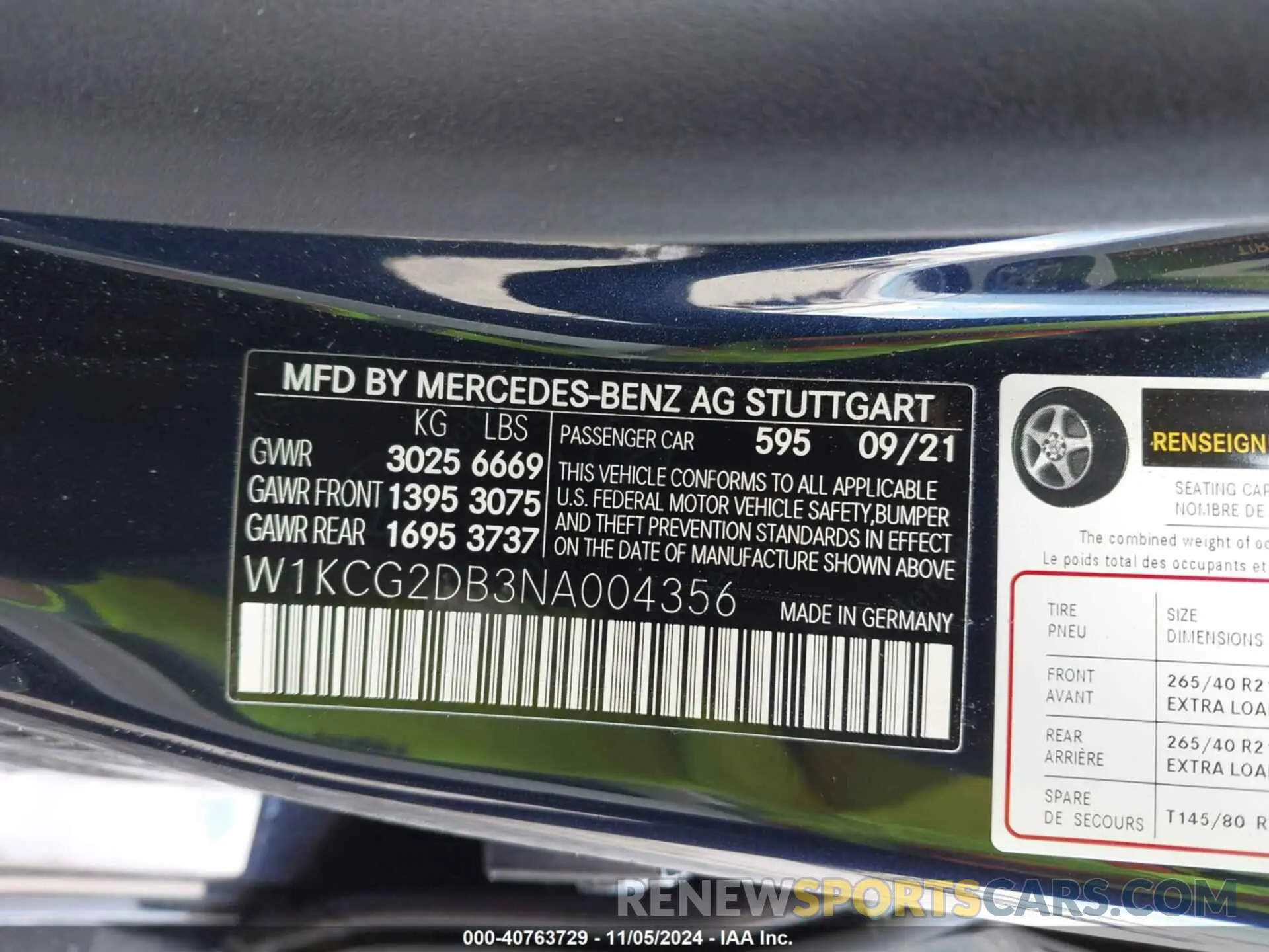 9 Photograph of a damaged car W1KCG2DB3NA004356 MERCEDES-BENZ EQS 450+ 2022