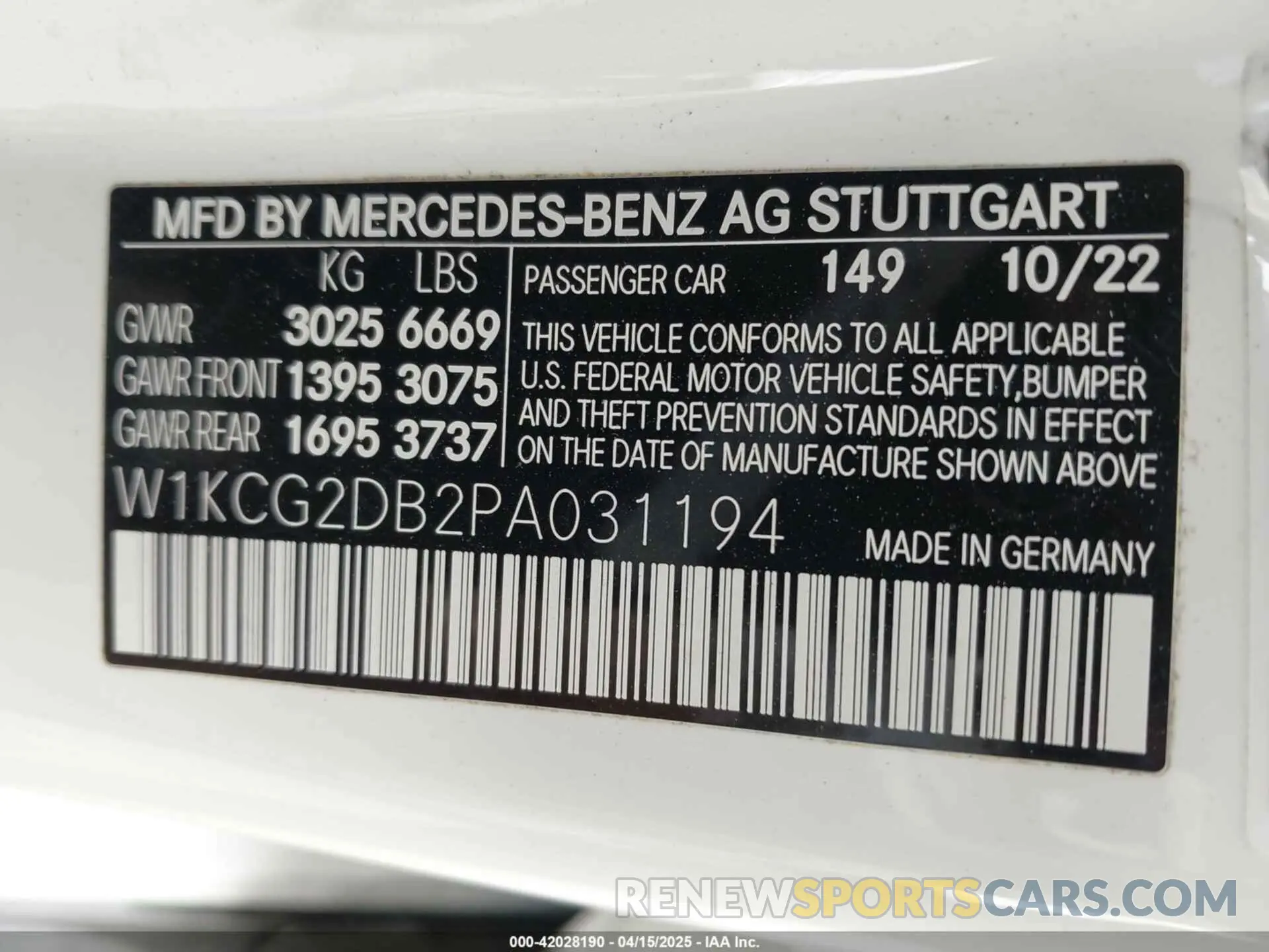 9 Photograph of a damaged car W1KCG2DB2PA031194 MERCEDES-BENZ EQS 450+ 2023