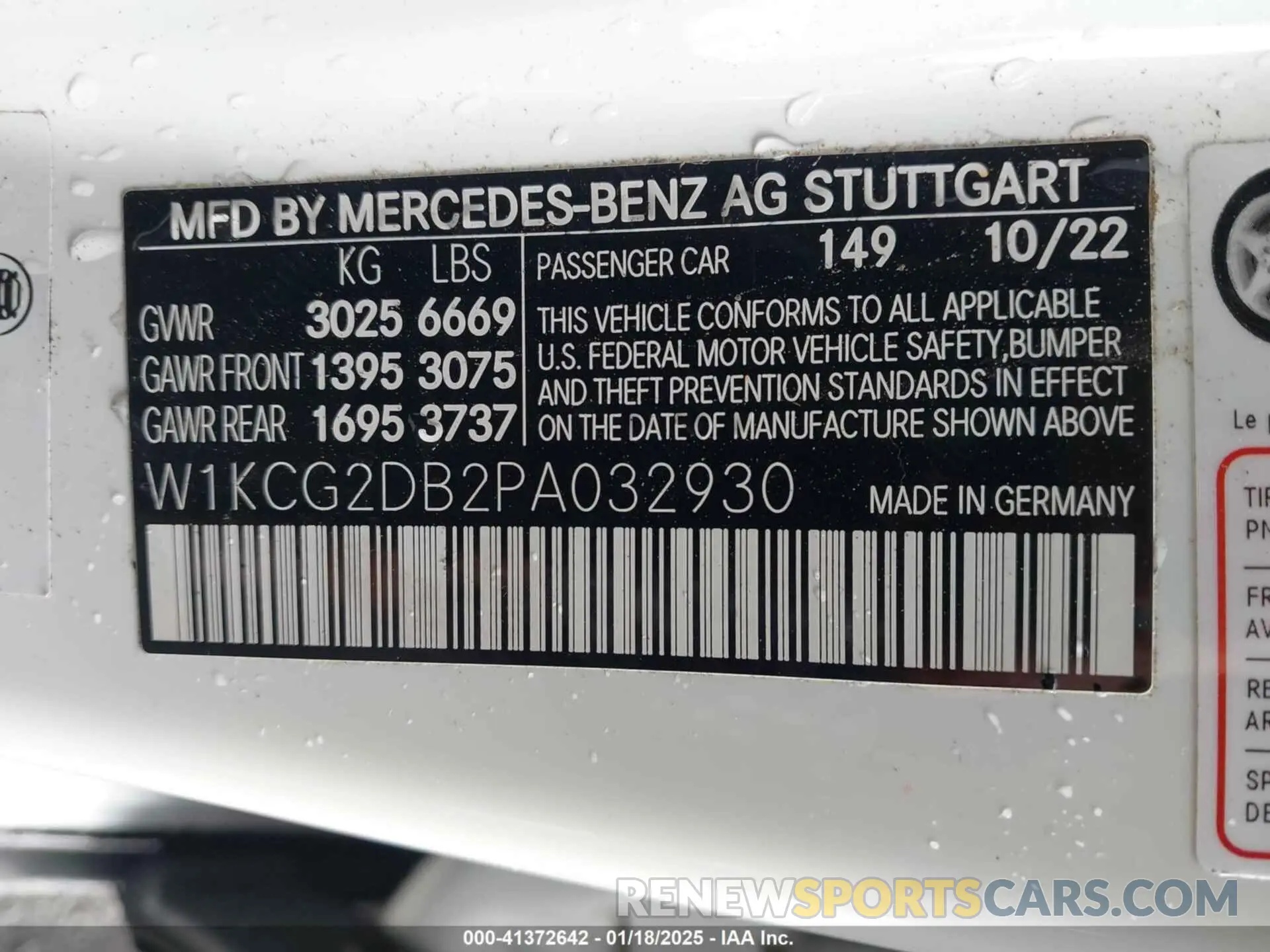 9 Photograph of a damaged car W1KCG2DB2PA032930 MERCEDES-BENZ EQS 450+ 2023