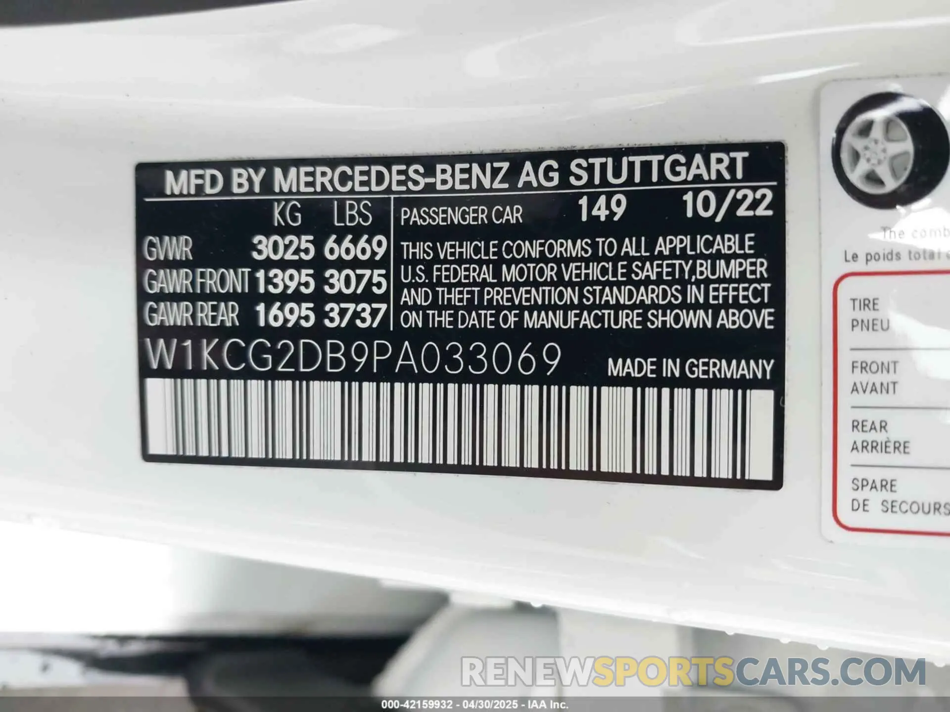 9 Photograph of a damaged car W1KCG2DB9PA033069 MERCEDES-BENZ EQS 450+ 2023