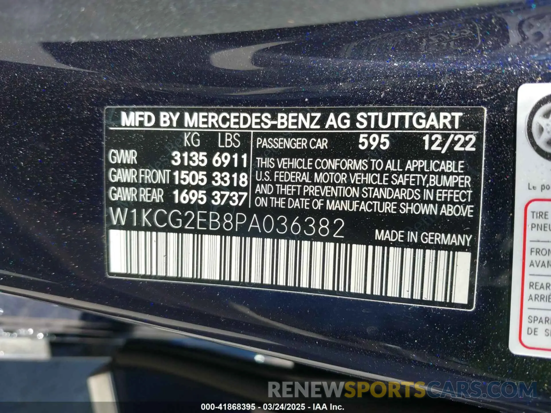 9 Photograph of a damaged car W1KCG2EB8PA036382 MERCEDES-BENZ EQS 450 2023
