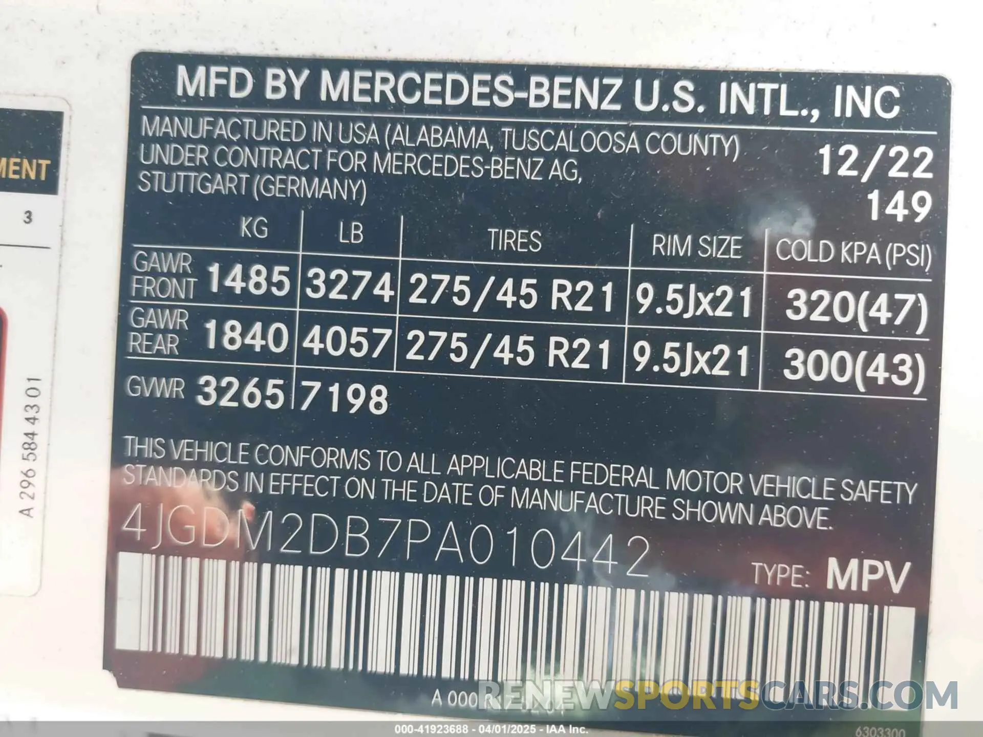 9 Photograph of a damaged car 4JGDM2DB7PA010442 MERCEDES-BENZ EQS 450+ SUV 2023