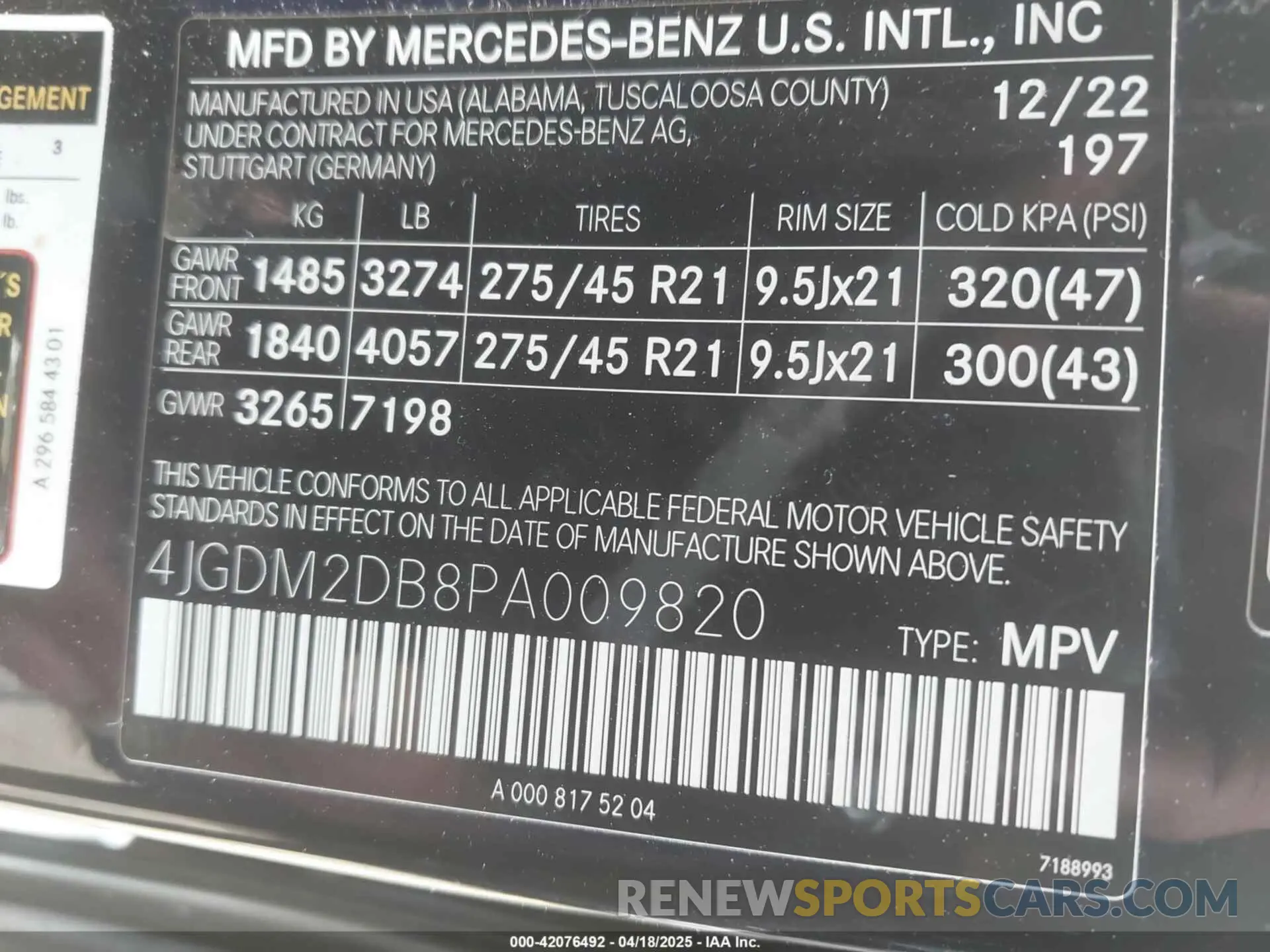 9 Photograph of a damaged car 4JGDM2DB8PA009820 MERCEDES-BENZ EQS 450+ SUV 2023