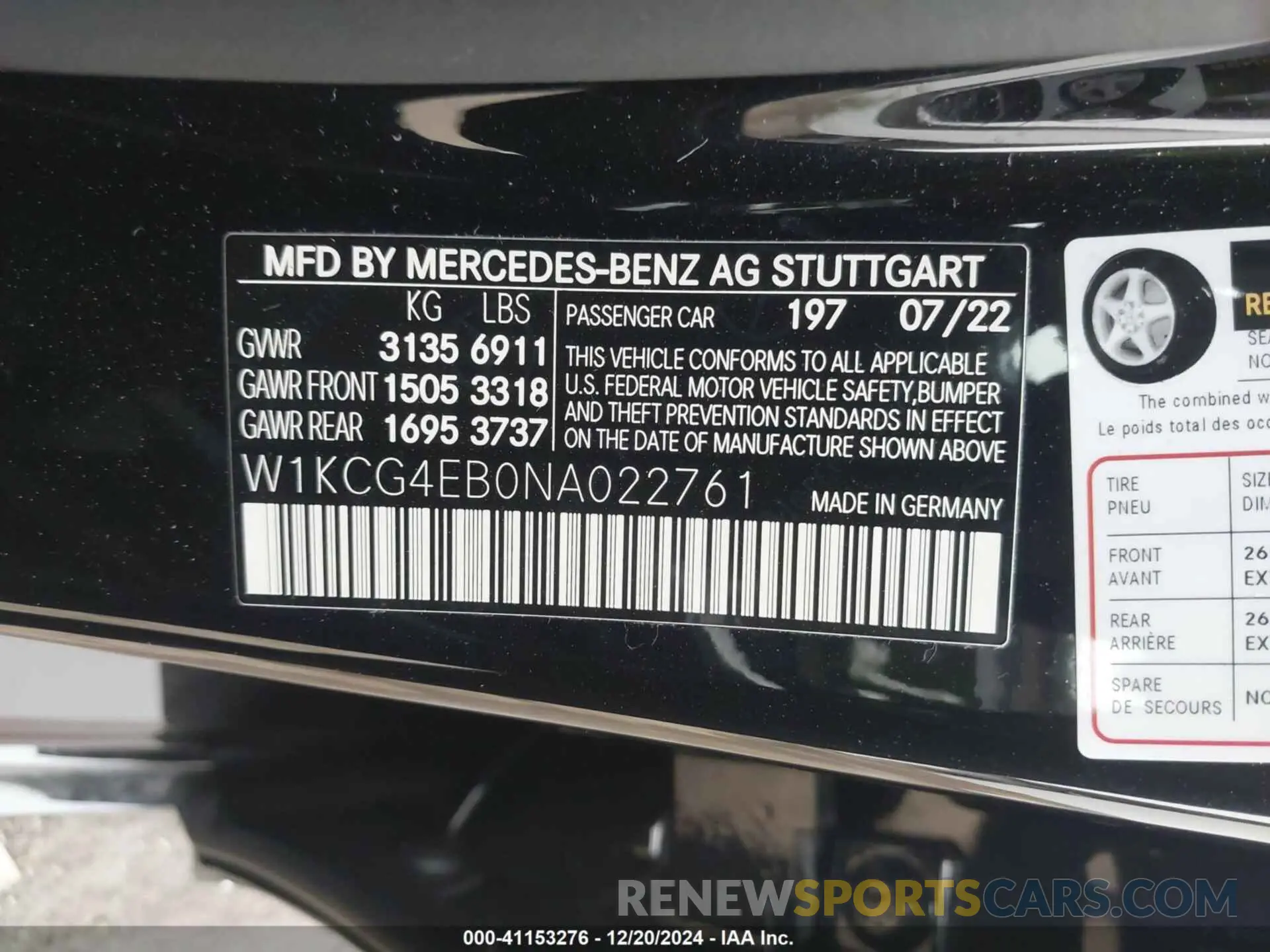 9 Photograph of a damaged car W1KCG4EB0NA022761 MERCEDES-BENZ EQS 580 2022