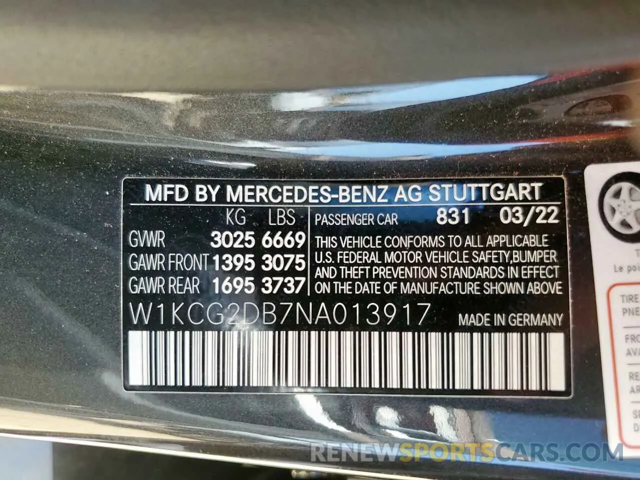 12 Photograph of a damaged car W1KCG2DB7NA013917 MERCEDES-BENZ EQS SEDAN 2022