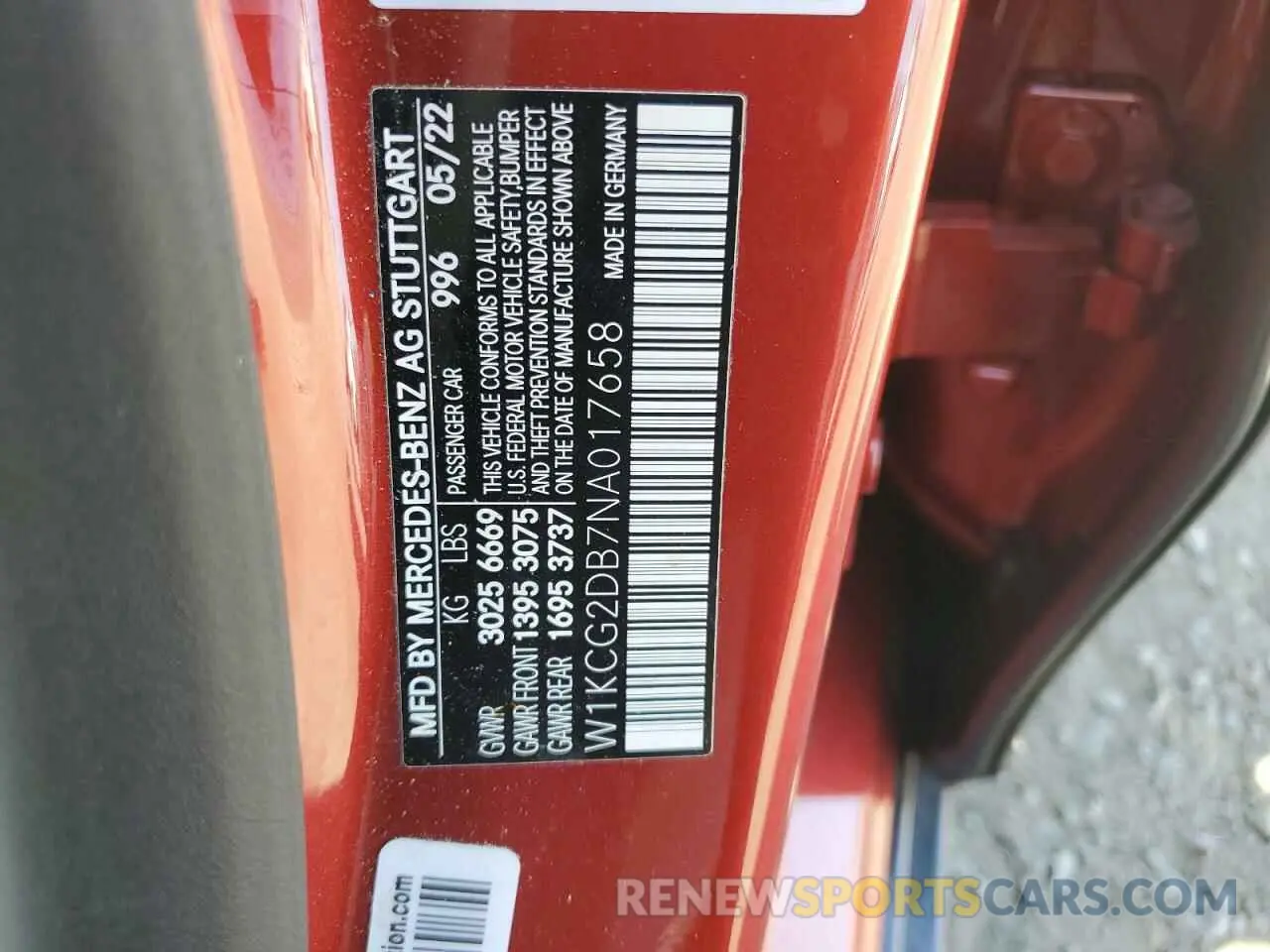 12 Photograph of a damaged car W1KCG2DB7NA017658 MERCEDES-BENZ EQS SEDAN 2022