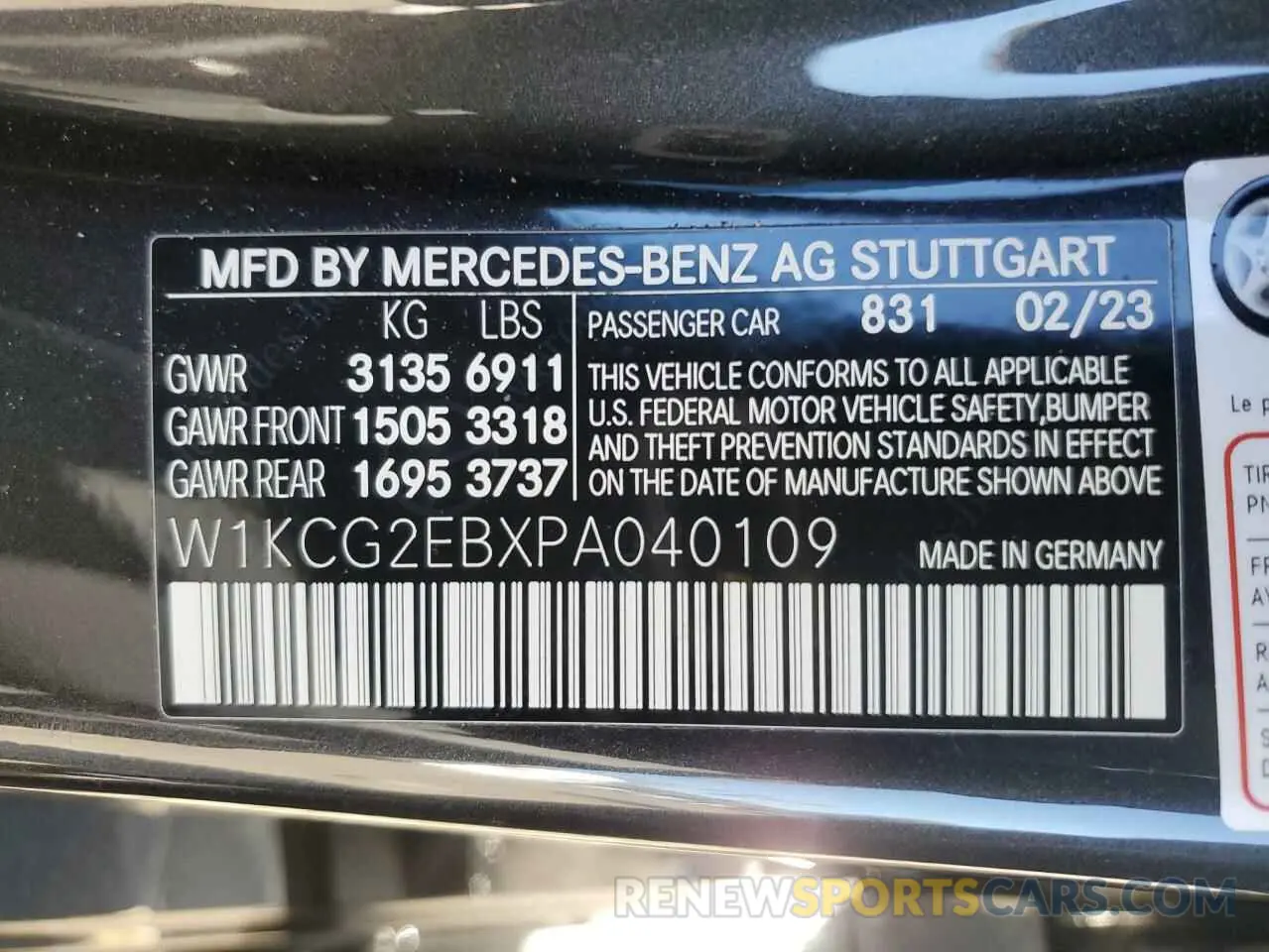 13 Photograph of a damaged car W1KCG2EBXPA040109 MERCEDES-BENZ EQS SEDAN 2023