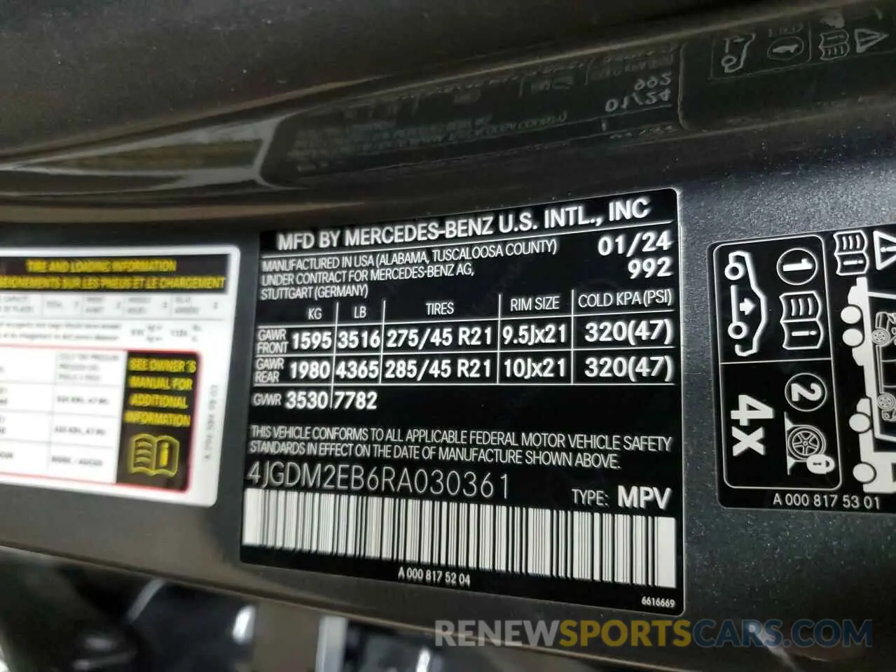 14 Photograph of a damaged car 4JGDM2EB6RA030361 MERCEDES-BENZ EQS SUV 45 2024