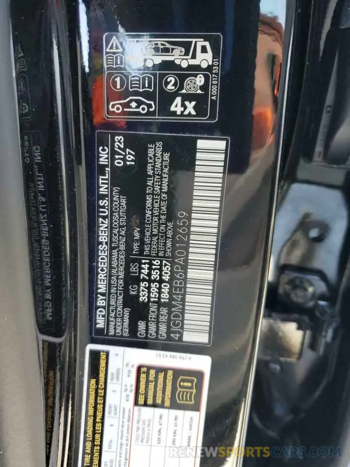 13 Photograph of a damaged car 4JGDM4EB6PA012659 MERCEDES-BENZ EQS SUV 58 2023
