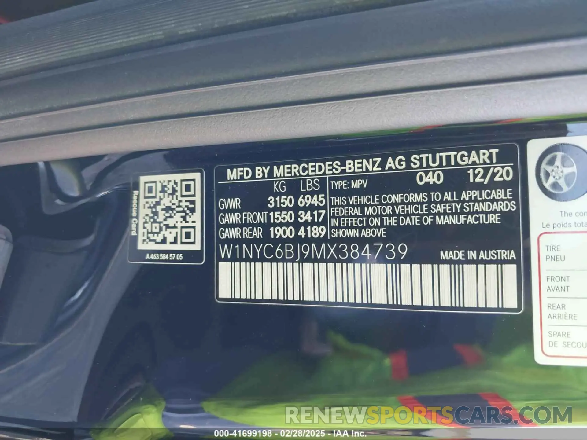 9 Photograph of a damaged car W1NYC6BJ9MX384739 MERCEDES-BENZ G 550 2021