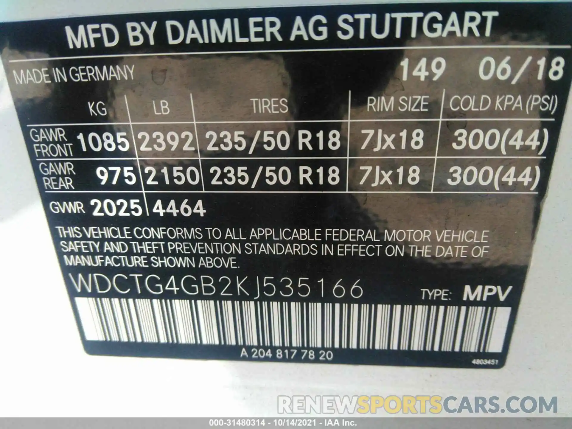 9 Photograph of a damaged car WDCTG4GB2KJ535166 MERCEDES-BENZ GLA 2019