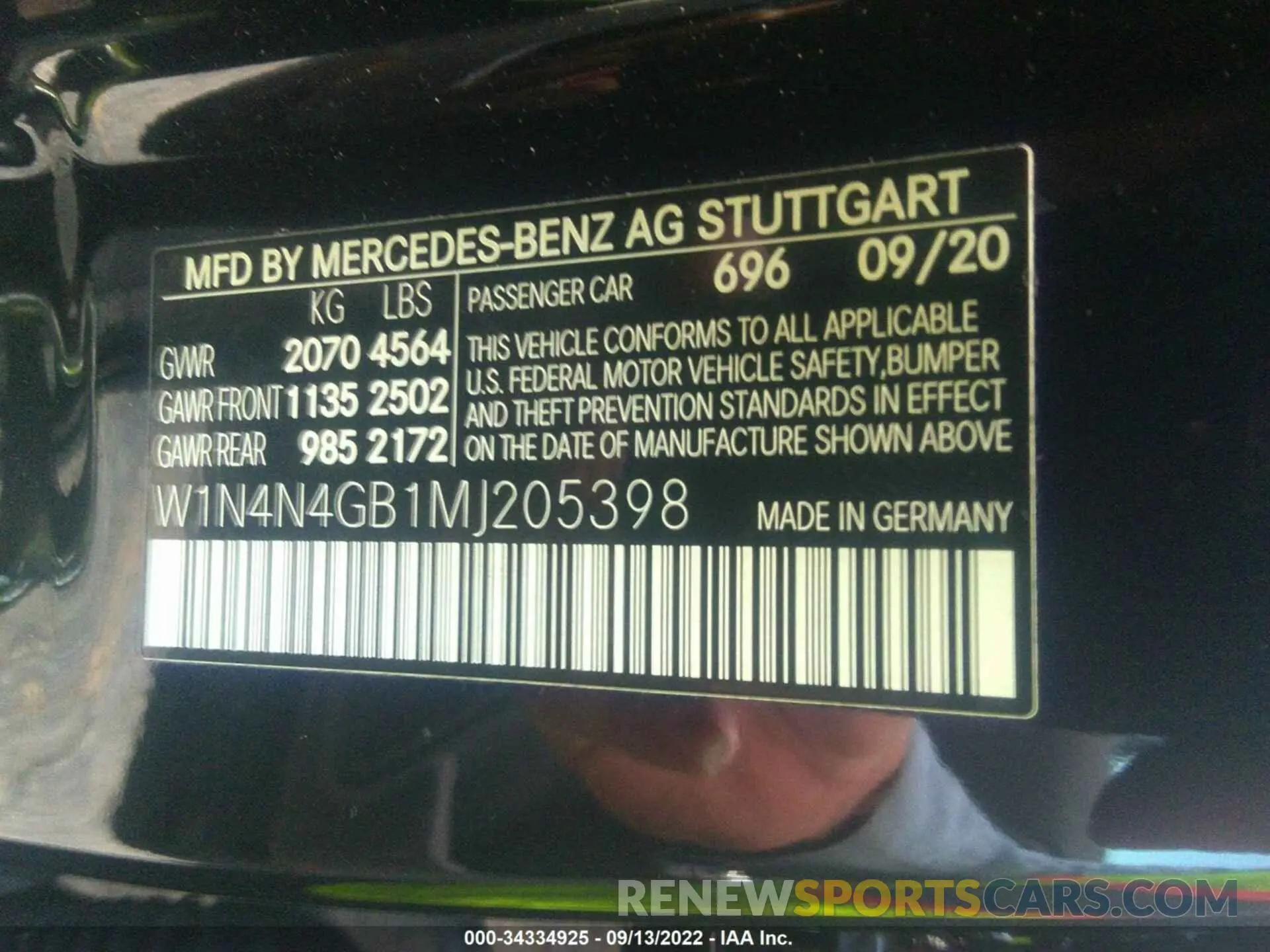 9 Photograph of a damaged car W1N4N4GB1MJ205398 MERCEDES-BENZ GLA 2021