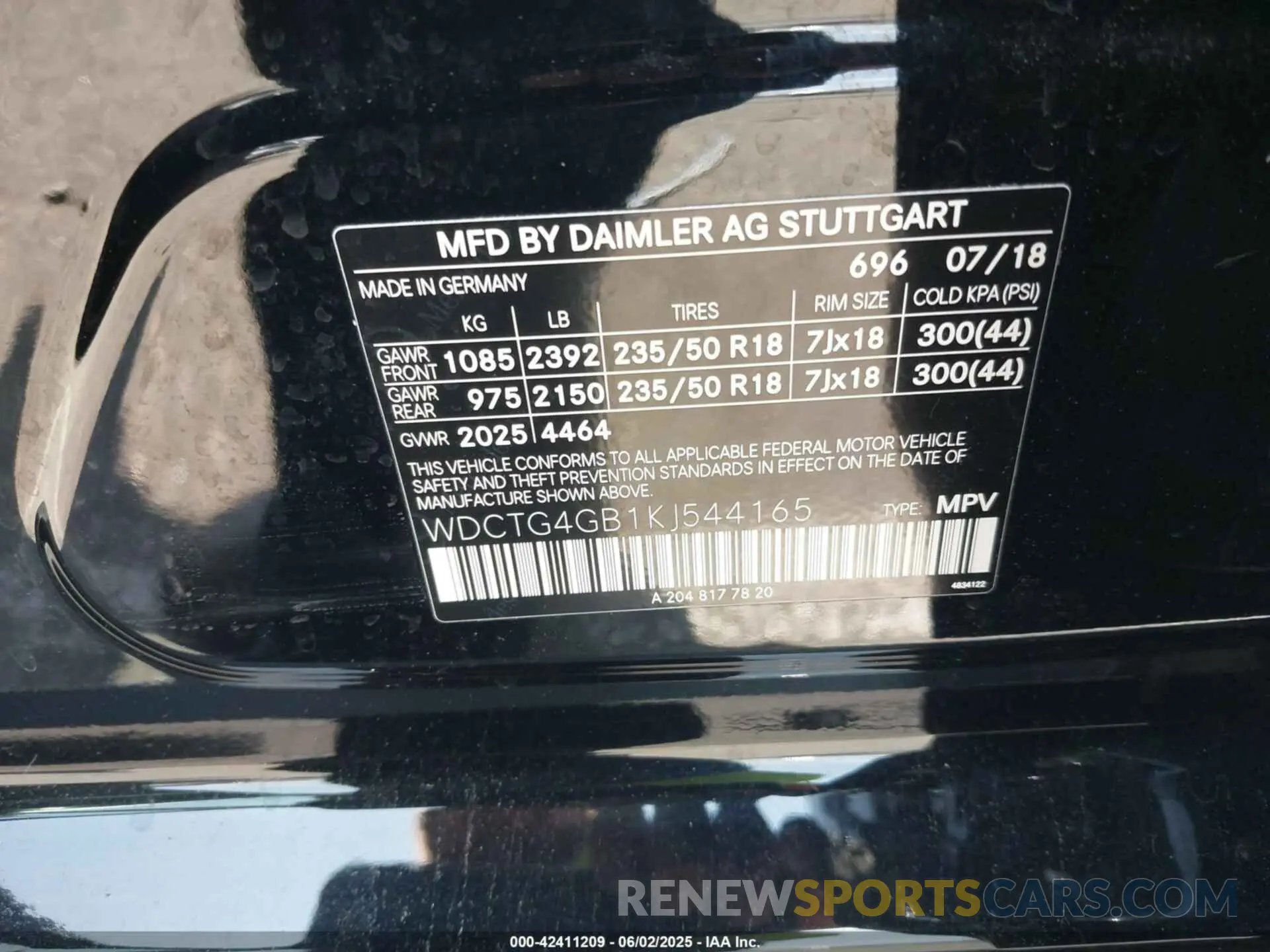 9 Photograph of a damaged car WDCTG4GB1KJ544165 MERCEDES-BENZ GLA 250 2019
