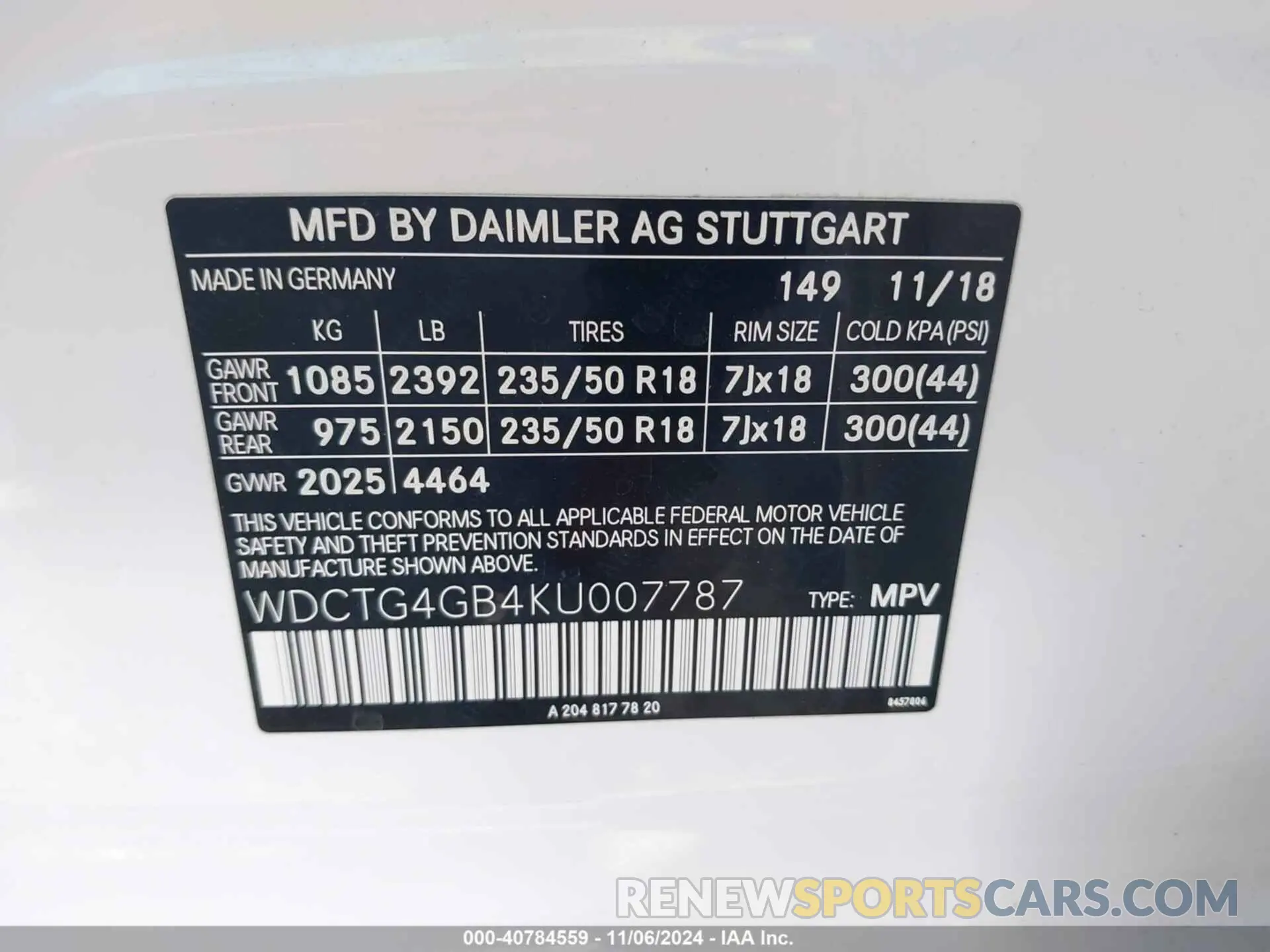 9 Photograph of a damaged car WDCTG4GB4KU007787 MERCEDES-BENZ GLA 250 2019