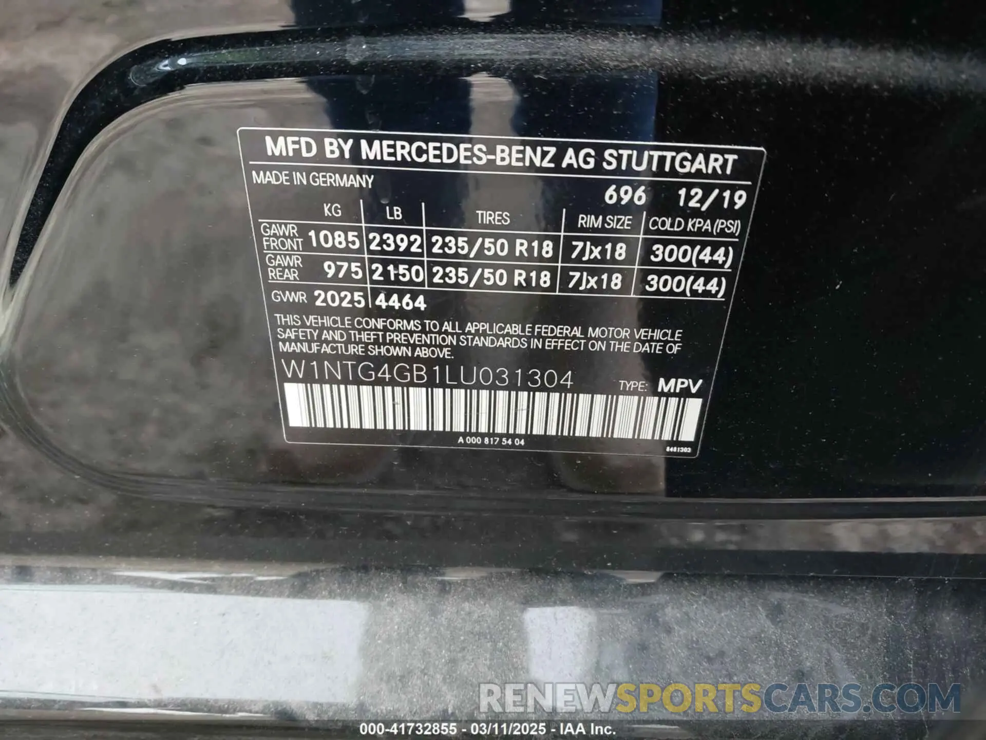 9 Photograph of a damaged car W1NTG4GB1LU031304 MERCEDES-BENZ GLA 250 2020