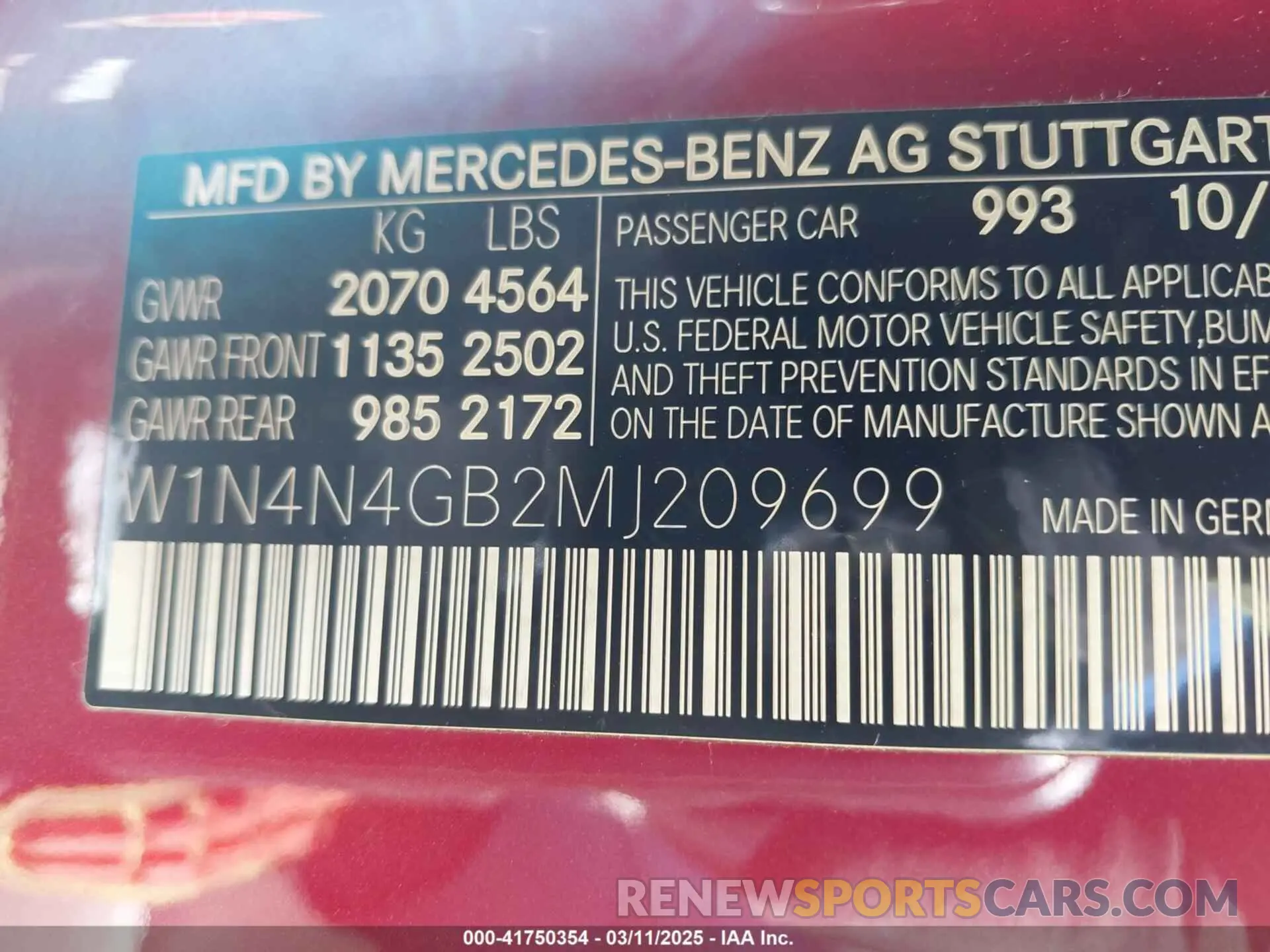 9 Photograph of a damaged car W1N4N4GB2MJ209699 MERCEDES-BENZ GLA 250 2021