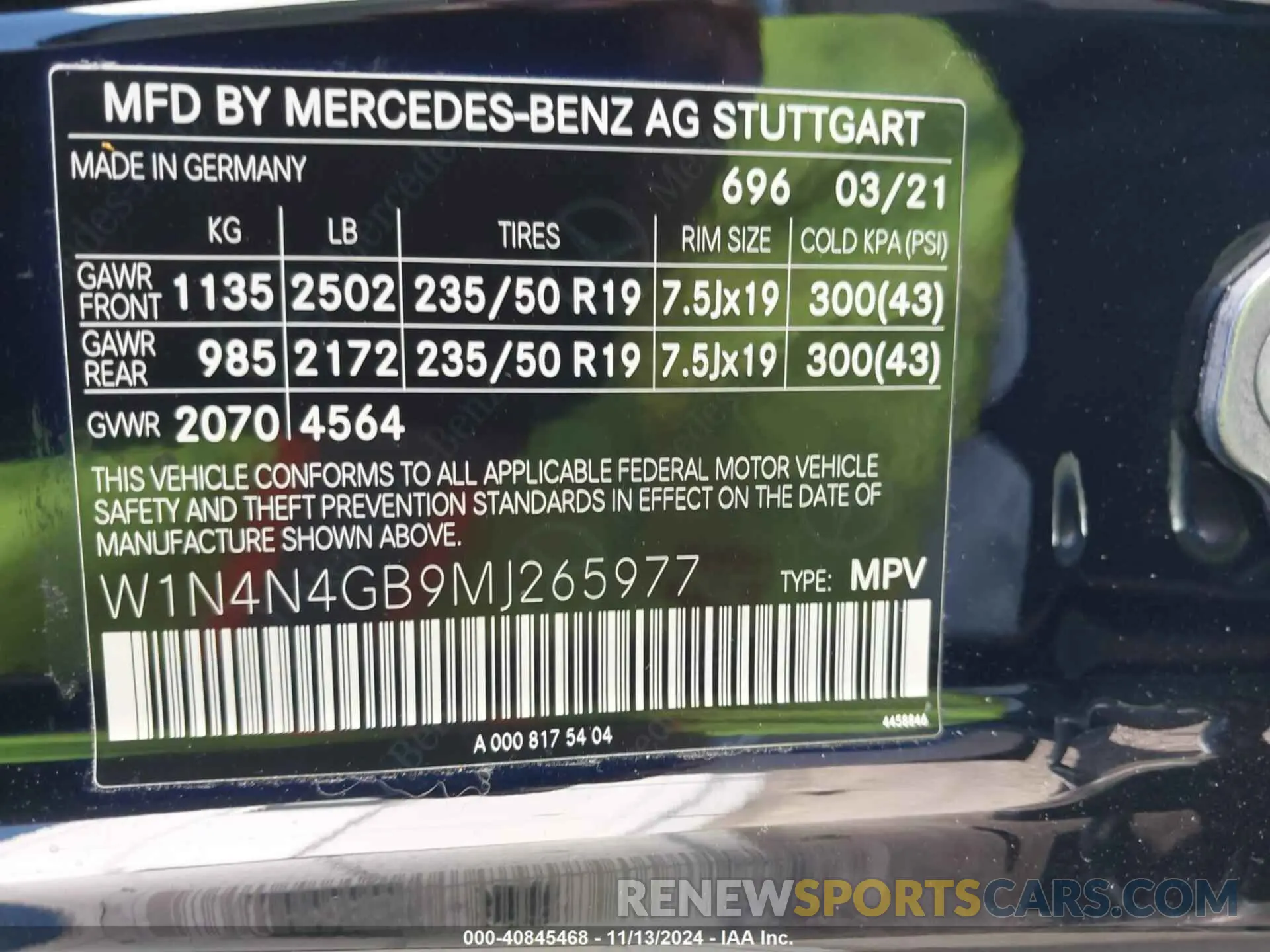 9 Photograph of a damaged car W1N4N4GB9MJ265977 MERCEDES-BENZ GLA 250 2021