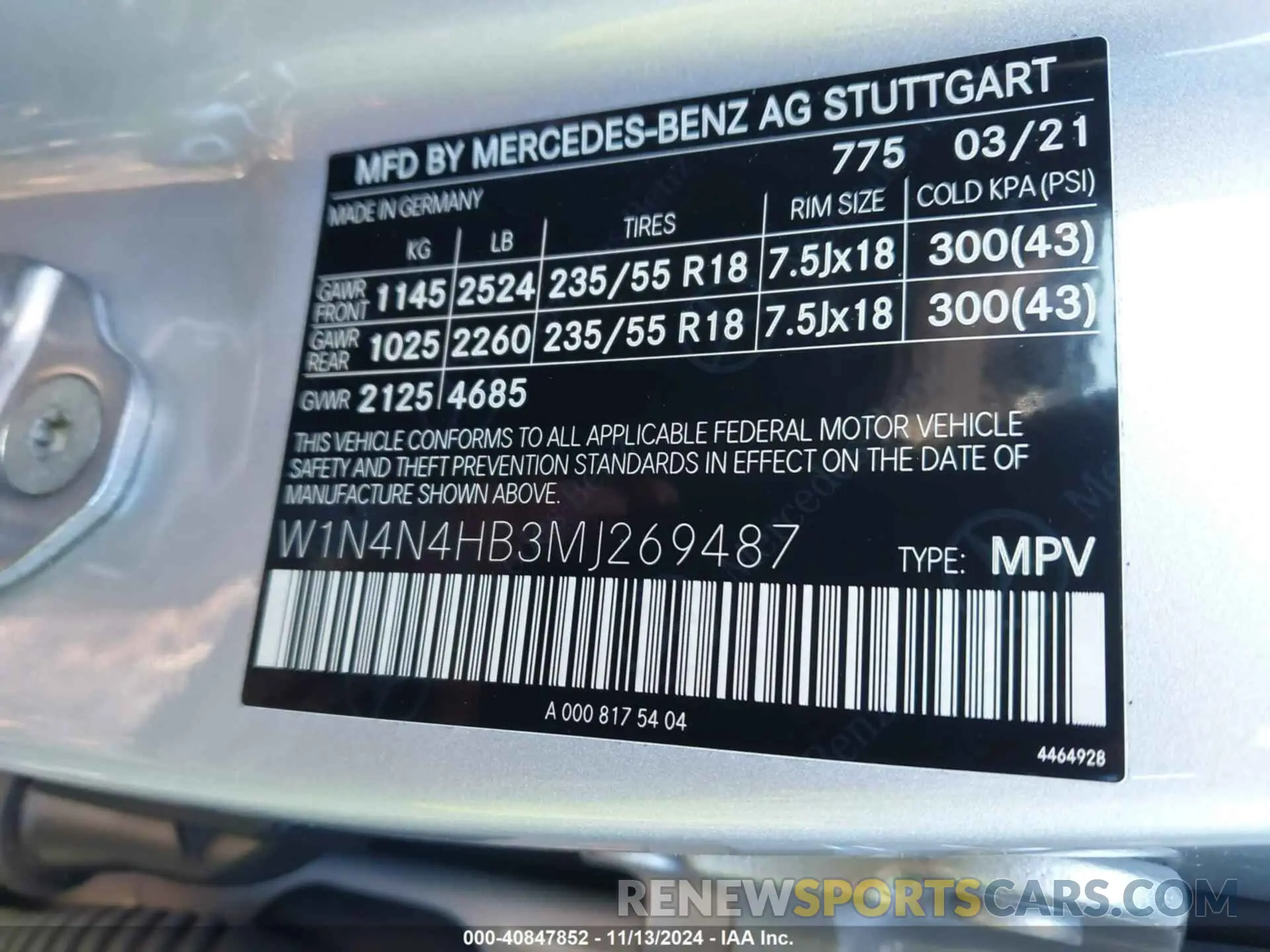 9 Photograph of a damaged car W1N4N4HB3MJ269487 MERCEDES-BENZ GLA 250 2021
