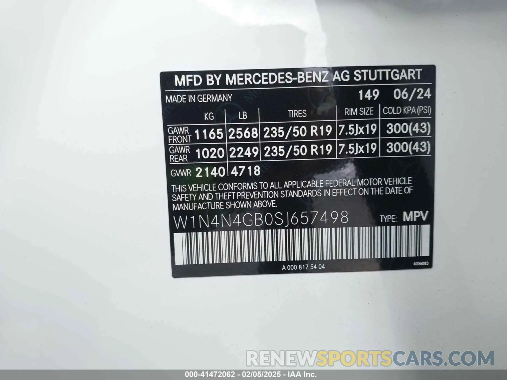 9 Photograph of a damaged car W1N4N4GB0SJ657498 MERCEDES-BENZ GLA 250 2025